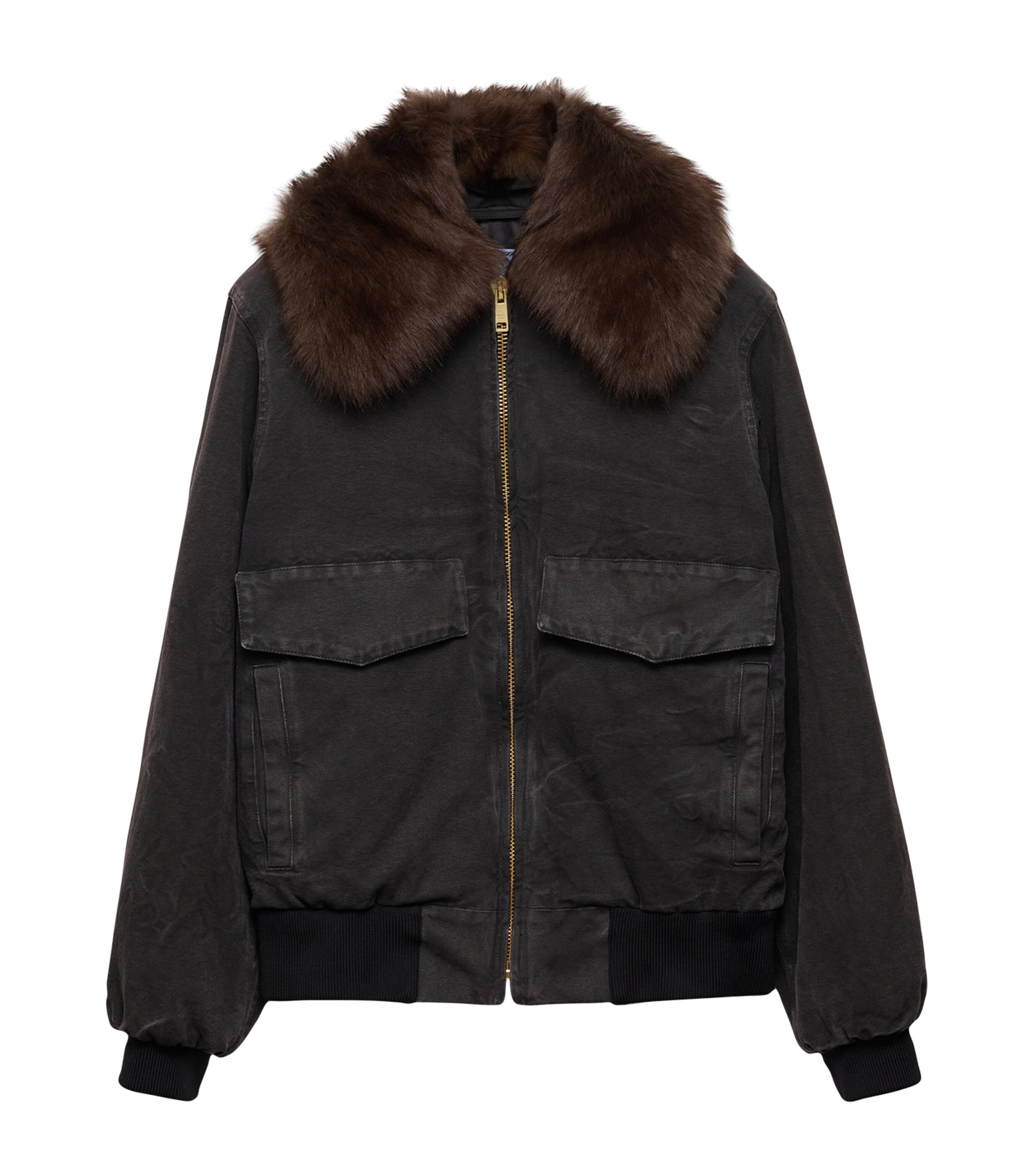 Fur-Collar Blouson Jacket