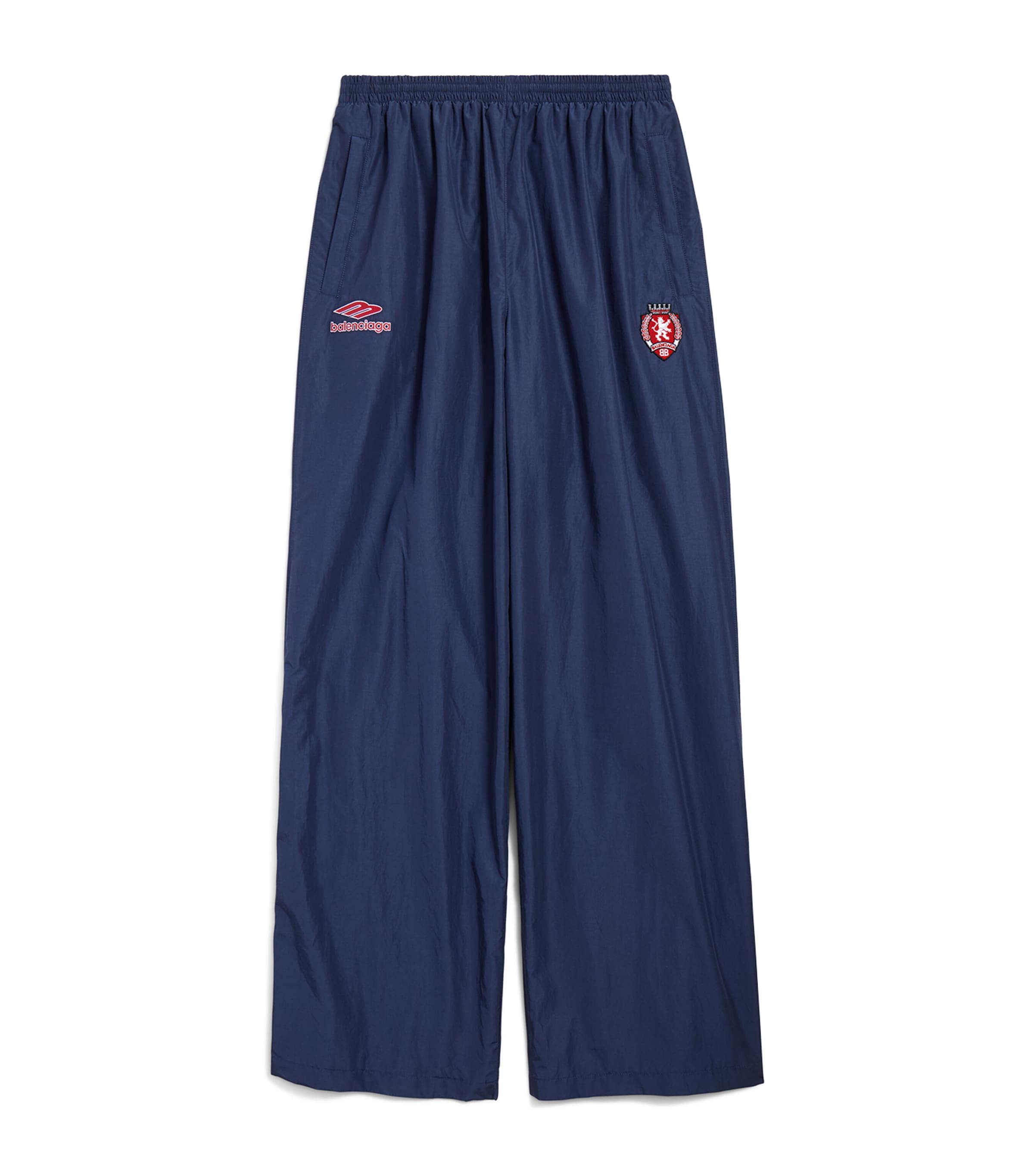 Cotton-Blend Elasticated Wide-Leg Trousers