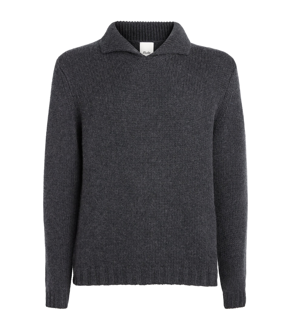 Allude Mens Cashmere Collared Sweater