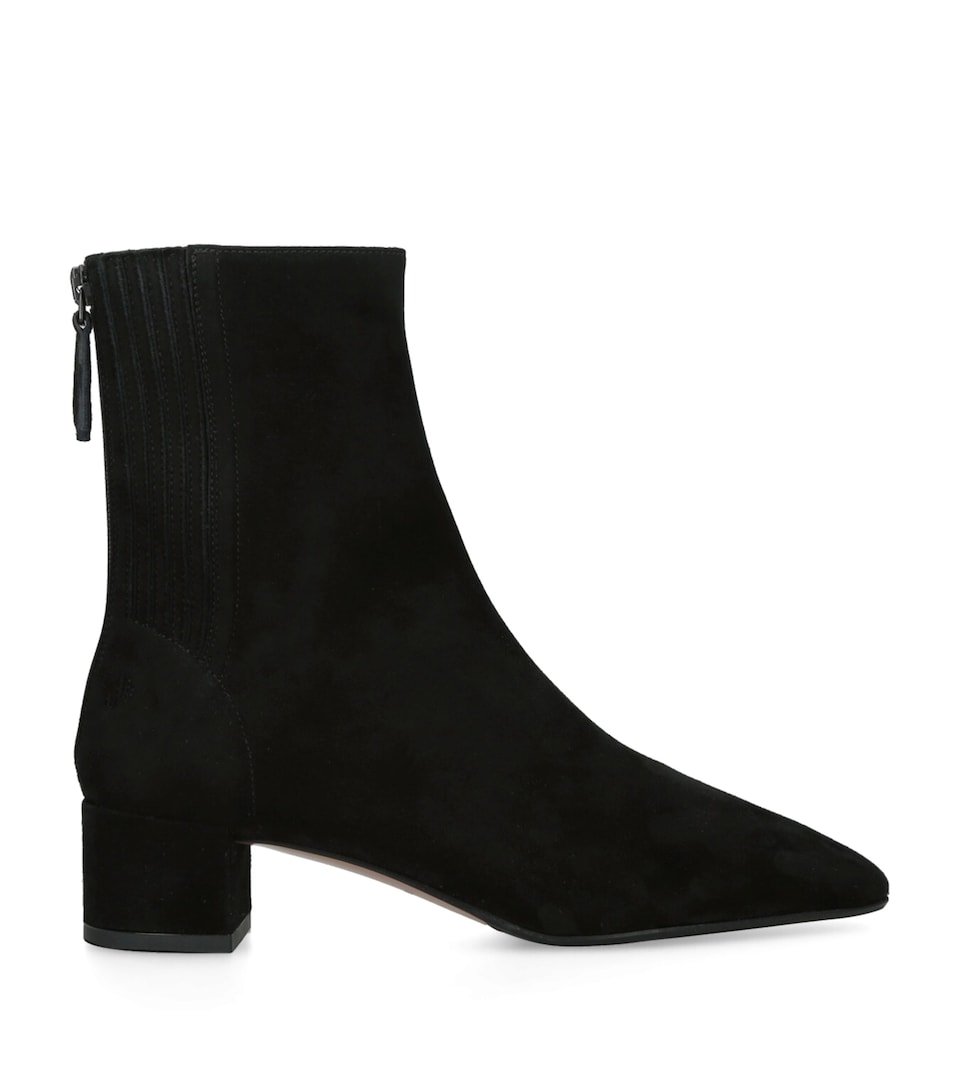 Aquazzura Suede Saint Honor Ankle Boots 35 Black