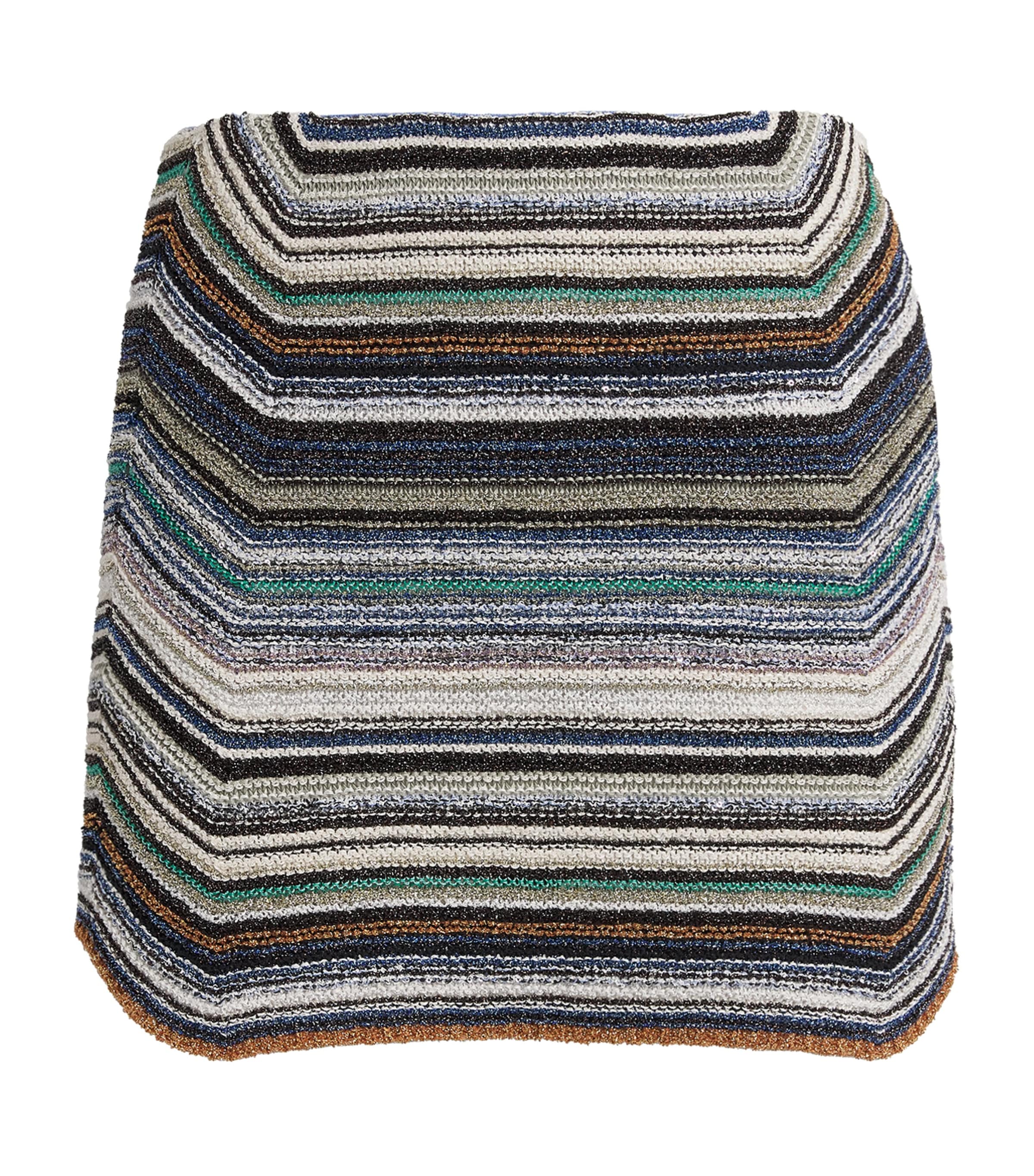 Missoni Womens Knitted Metallic Mini Skirt Mlti Cld Tones