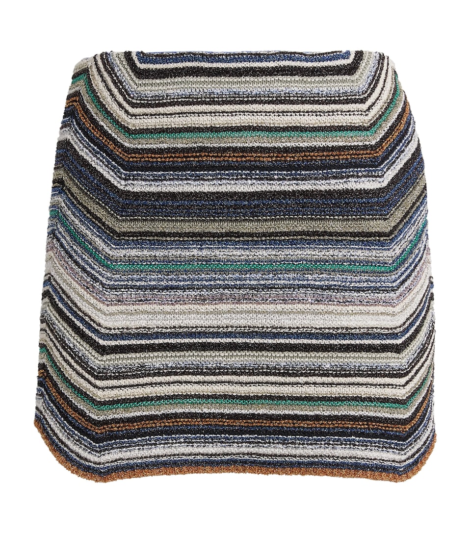 Missoni Womens Knitted Metallic Mini Skirt Mlti Cld Tones