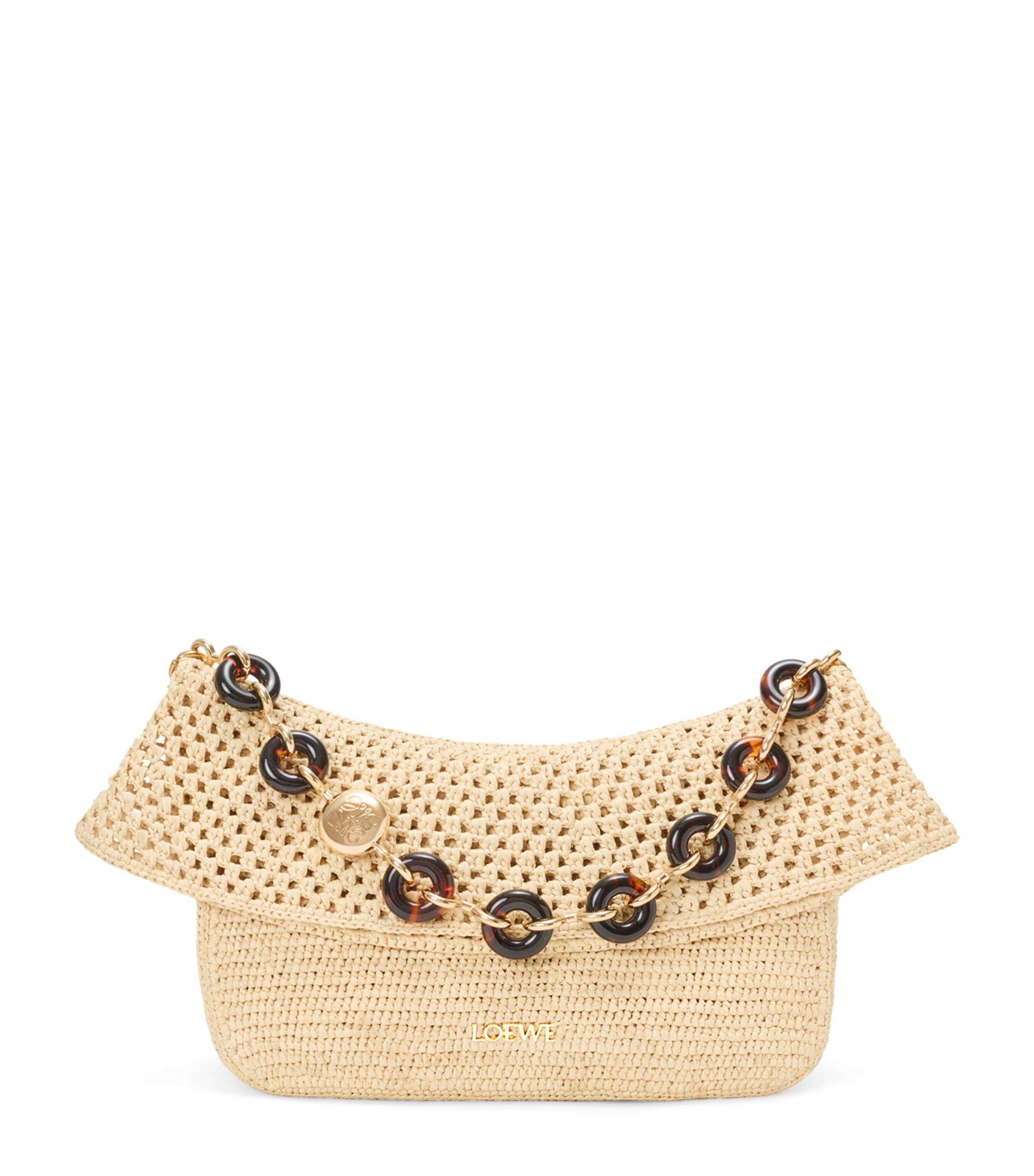 LOEWE x Paula's Ibiza Medium Raffia Ola Bag Shoulder Bag Natural