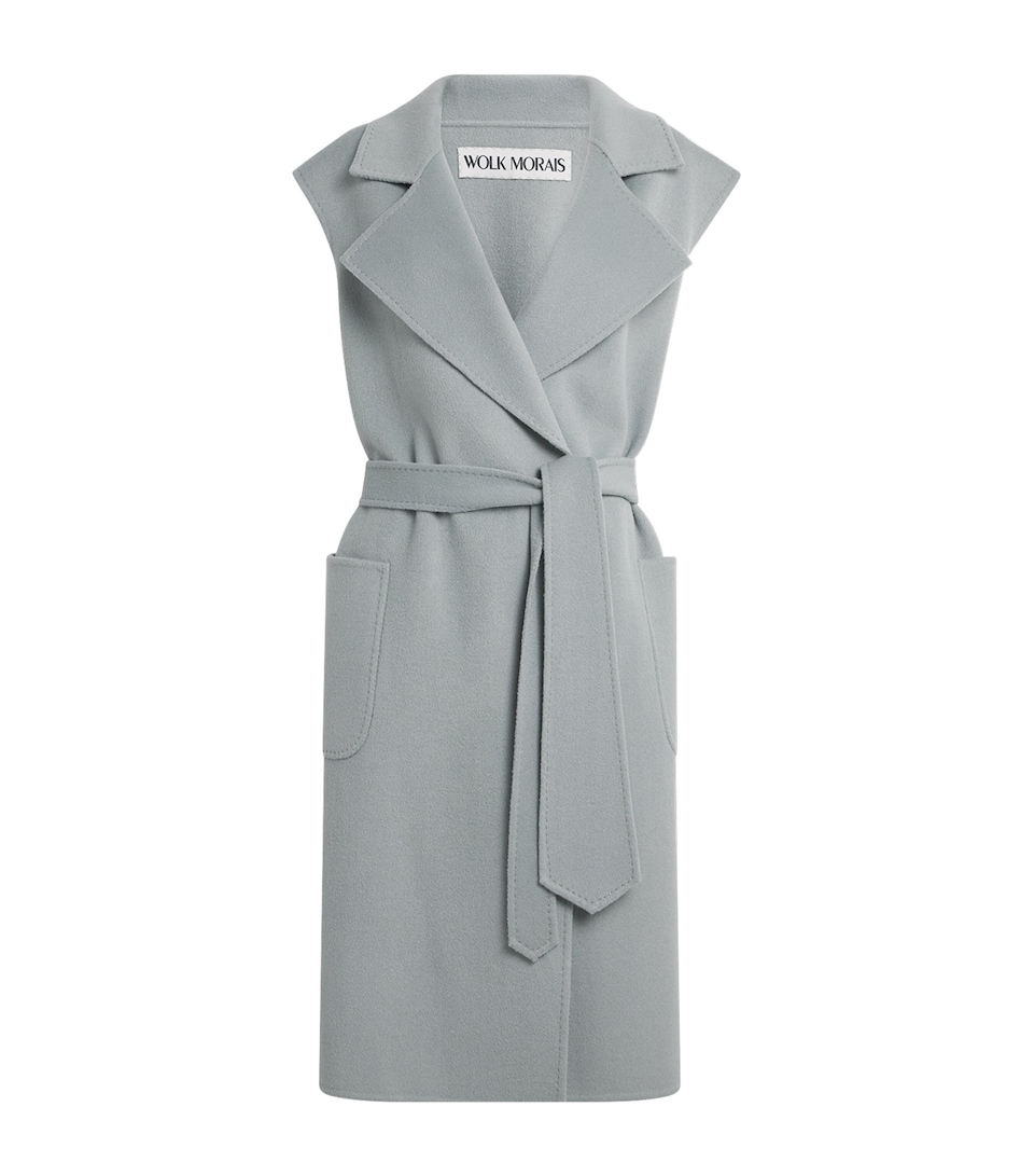 Cashmere Sleeveless On Set Wrap Coat