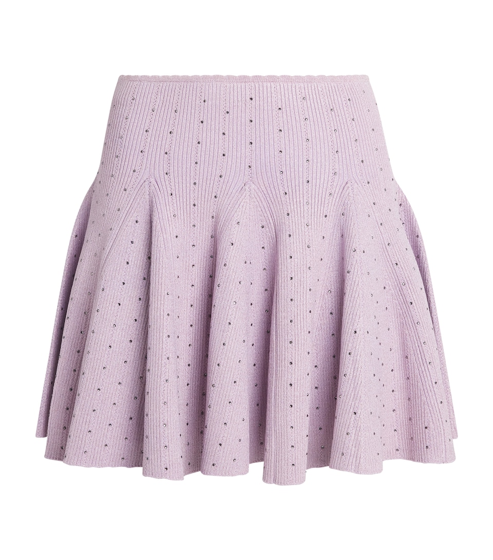 Knitted Embellished Mini Skirt