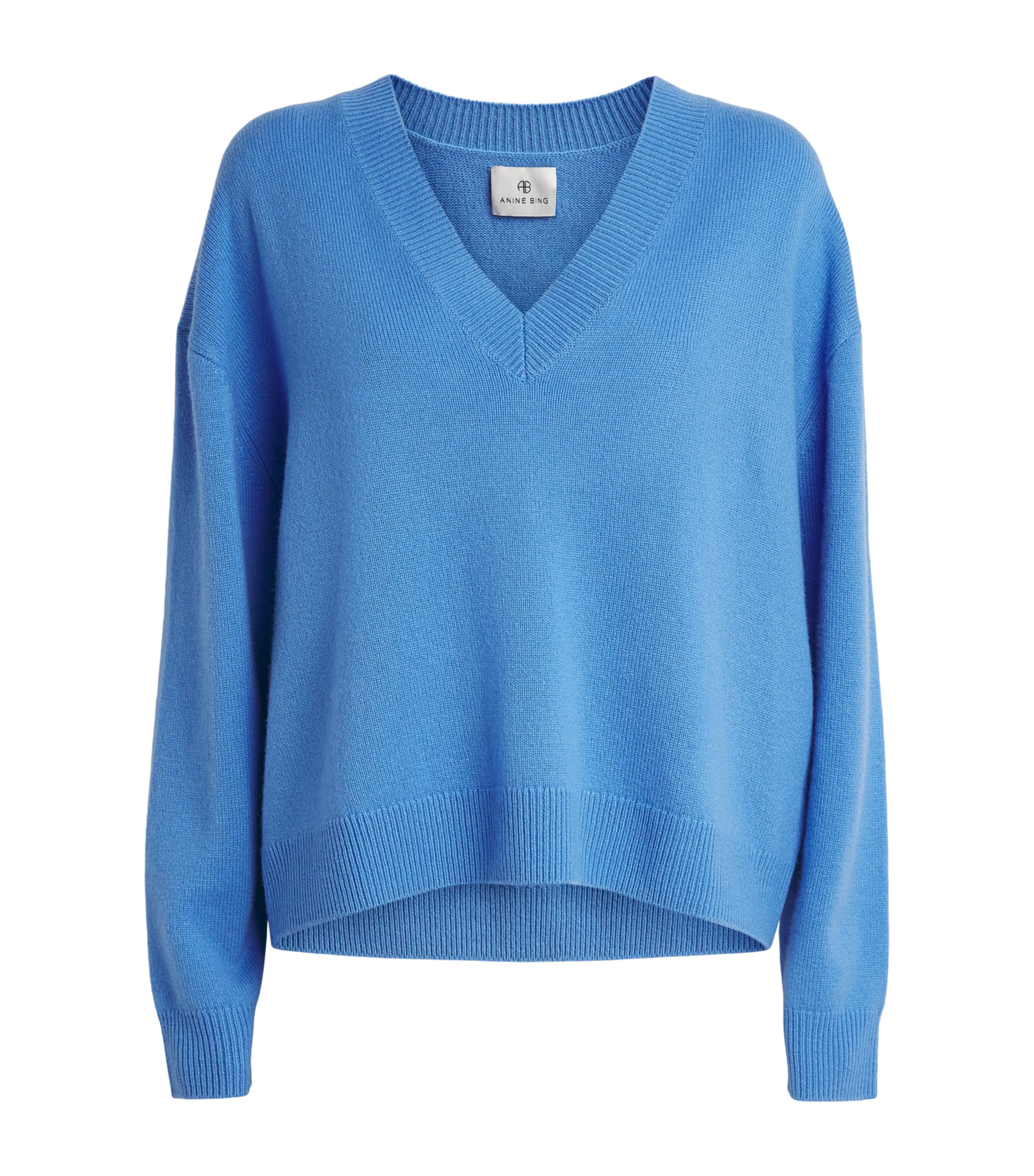 ANINE BING Womens Cashmere Oversized Lee Sweater Blue