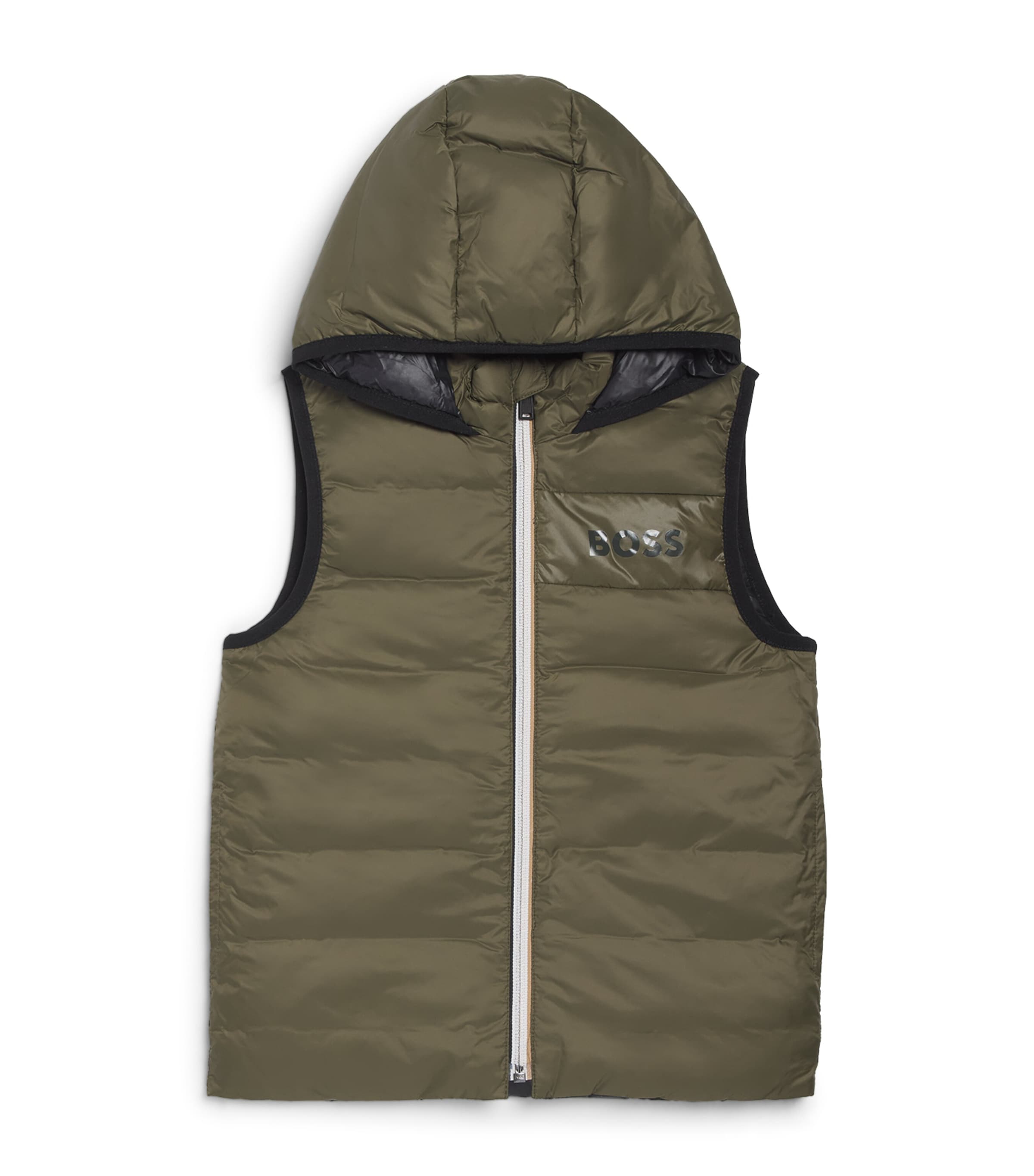 BOSS Kidswear Reversible Quilted Logo Gilet (4-16 Years) Olive Night