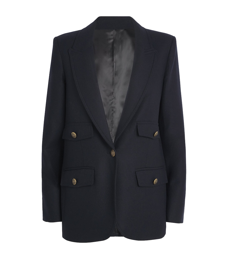 Wool-Blend Single-Breasted Blazer