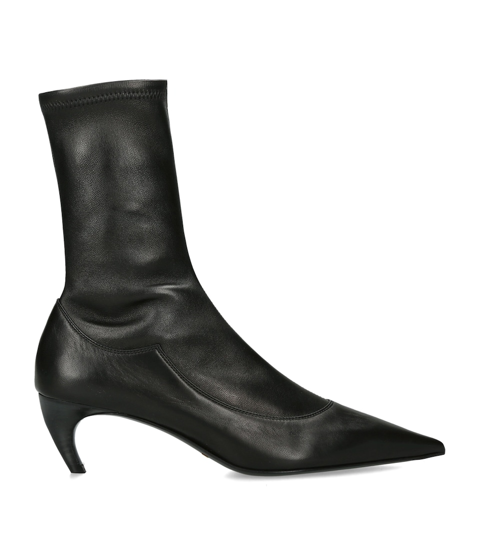 Khaite Leather Valerie Boots 55 Black