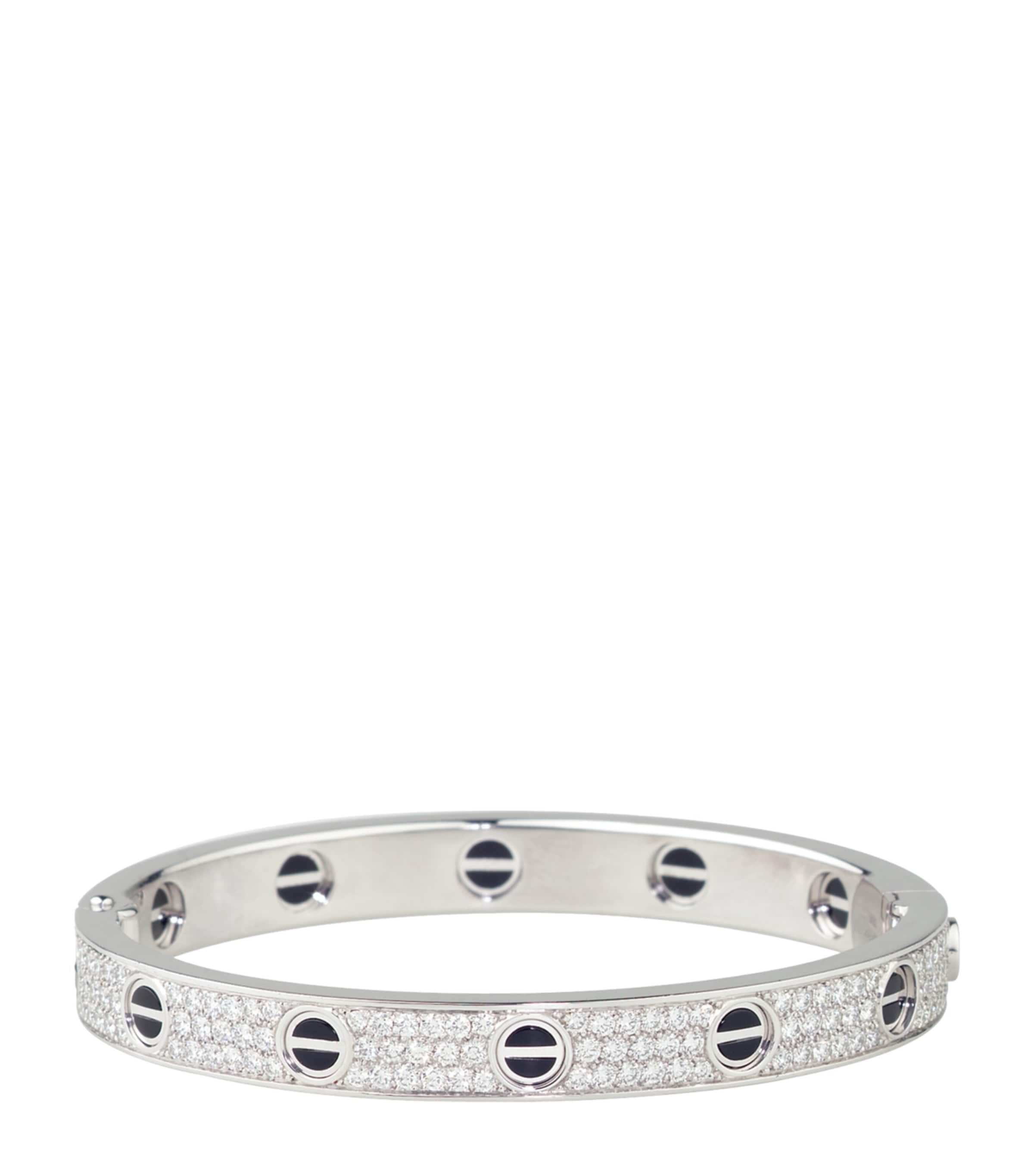 Cartier LOVE Classic White Gold and Diamond Ceramic Paved Bracelet White Gold