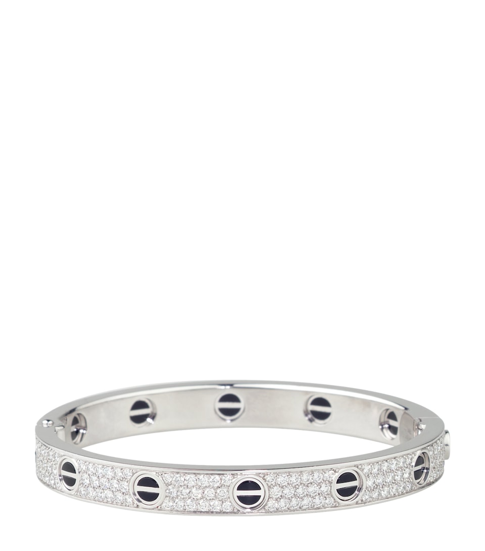 Cartier LOVE Classic White Gold and Diamond Ceramic Paved Bracelet White Gold
