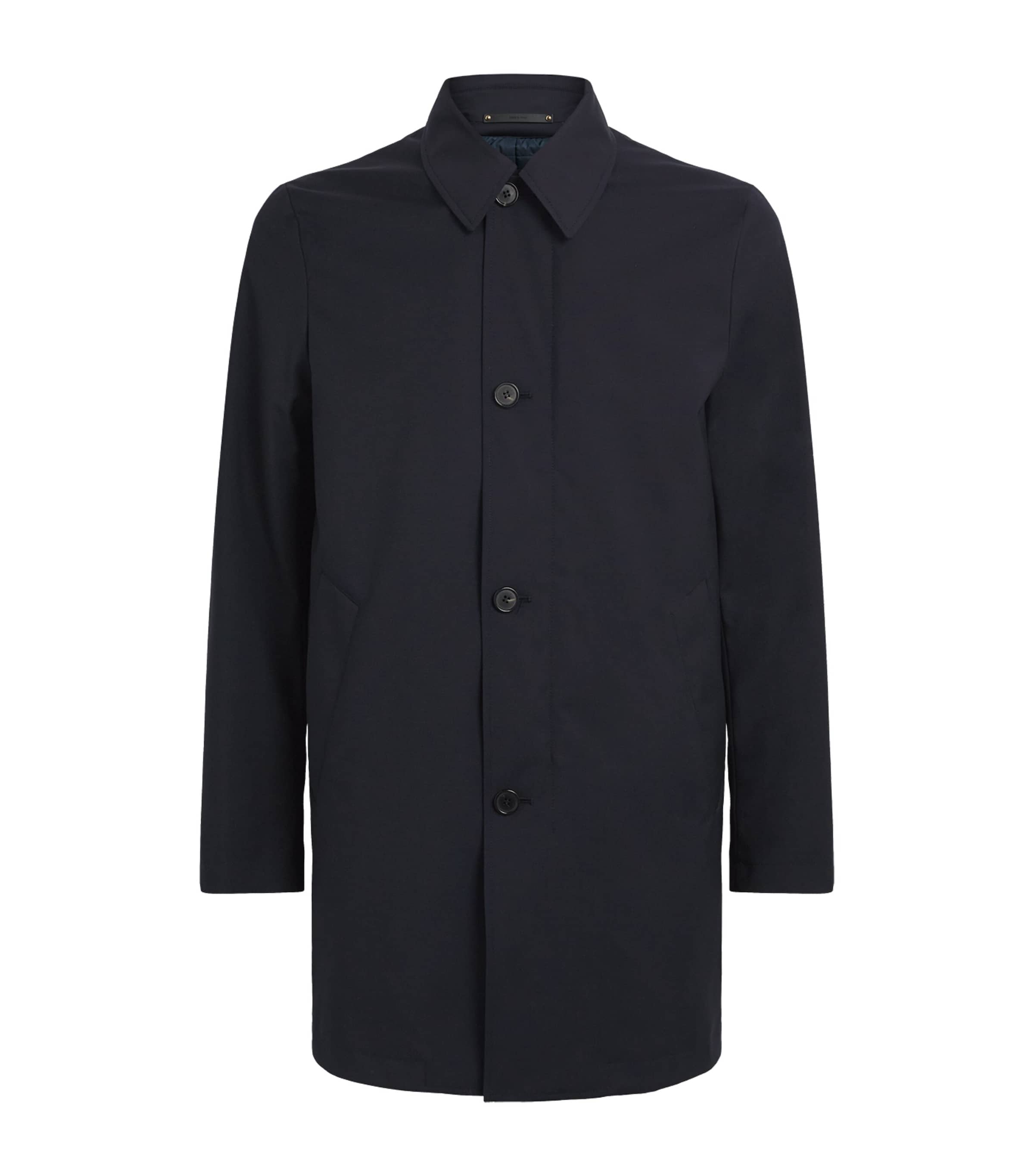 Paul Smith Mens Wool Overcoat Dark Navy
