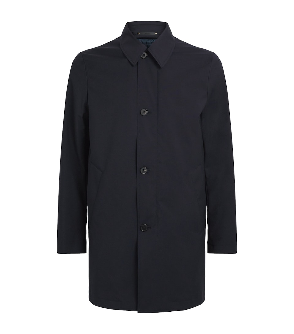 Paul Smith Mens Wool Overcoat Dark Navy