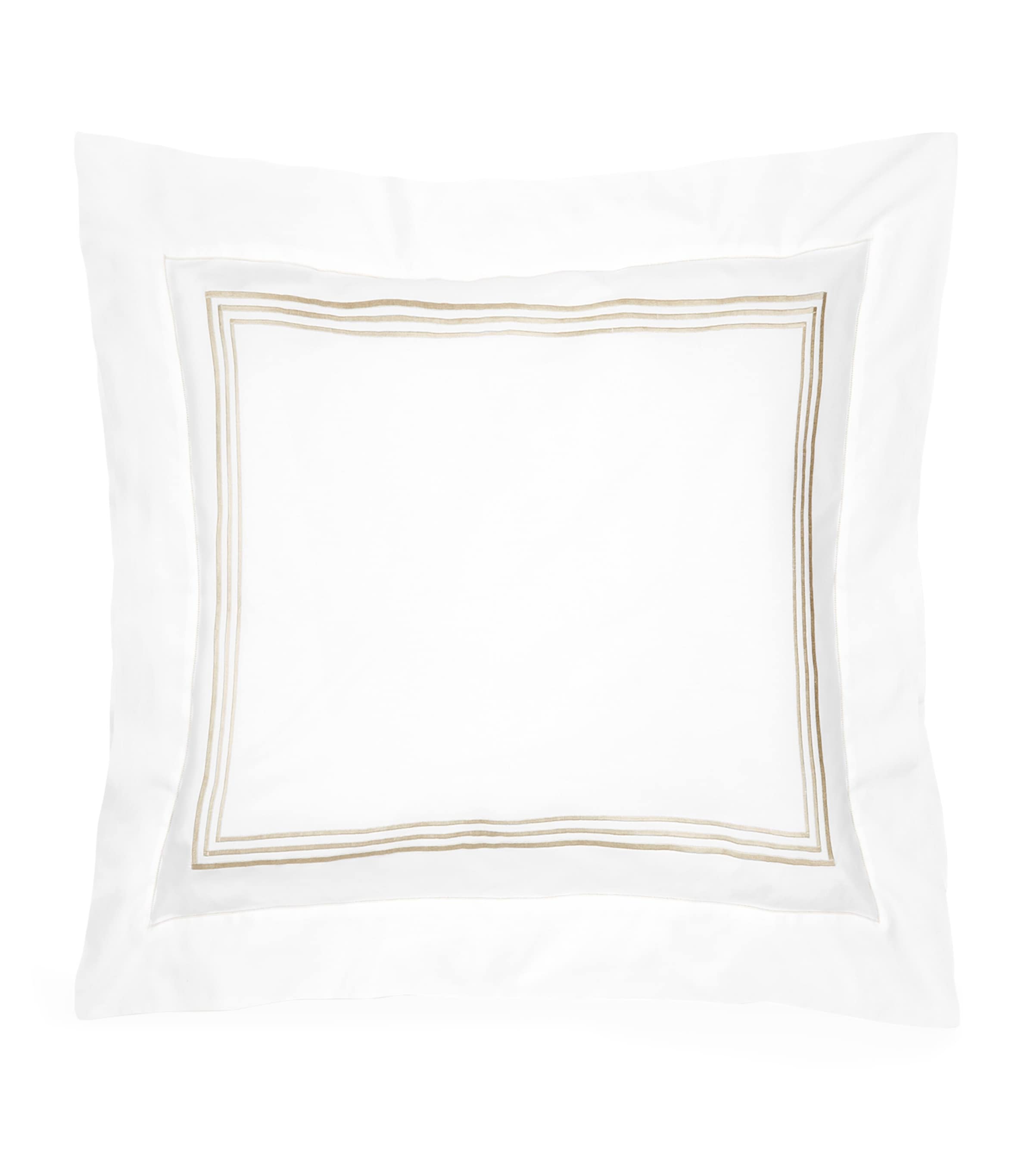 Pratesi Tre Righe Square Pillowcase (65cm x 65cm) White/sage