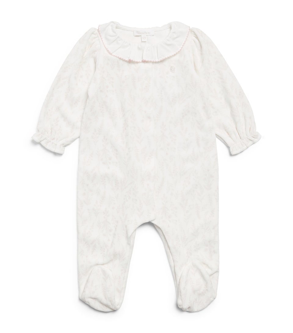 Patachou Ruffle-Collar All-In-One (0-24 Months) Ecru Flrl Prnt