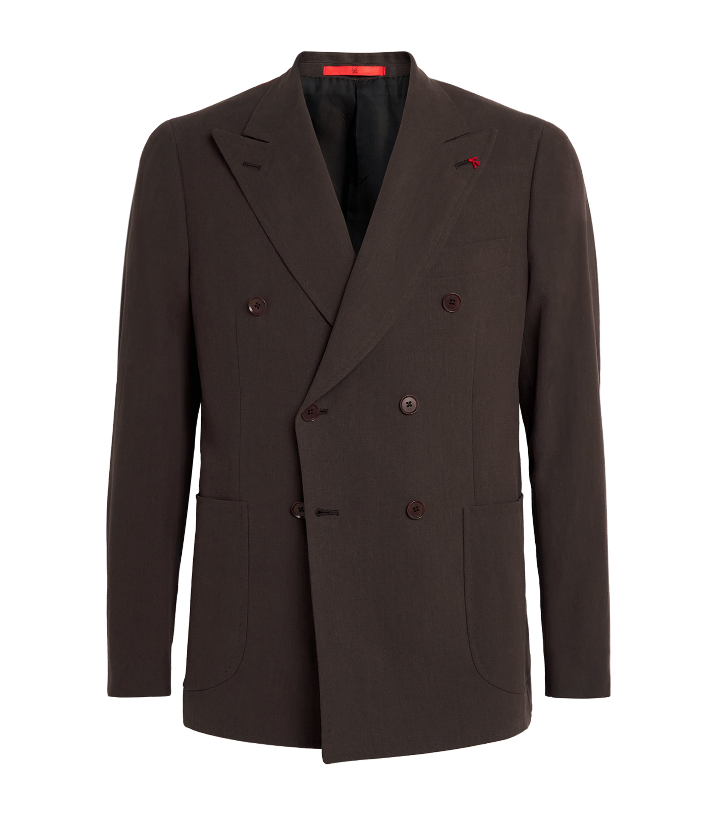 Isaia Mens Linen Double-Breasted Blazer