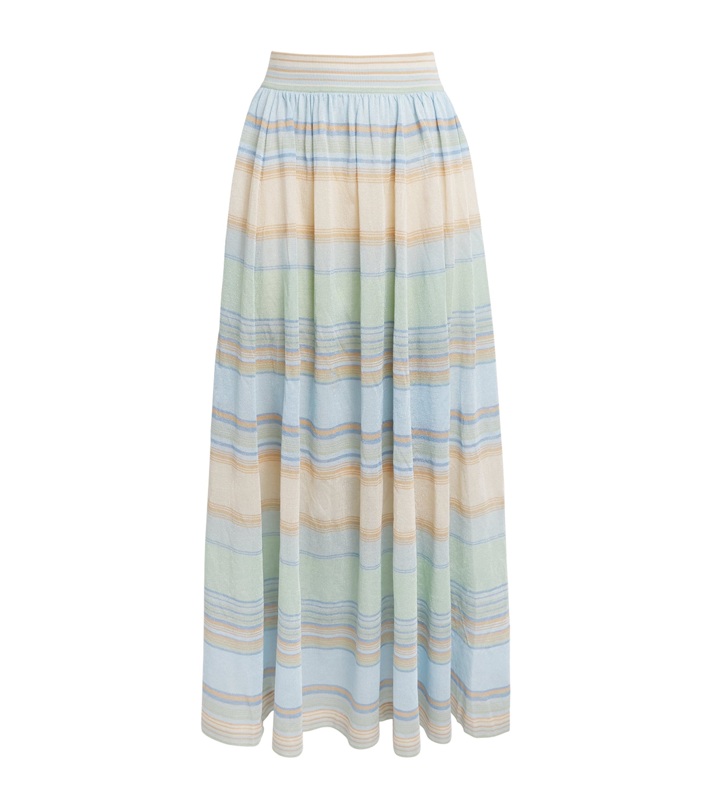 Zimmermann Womens Indra Stripe Maxi Skirt Blue Multi