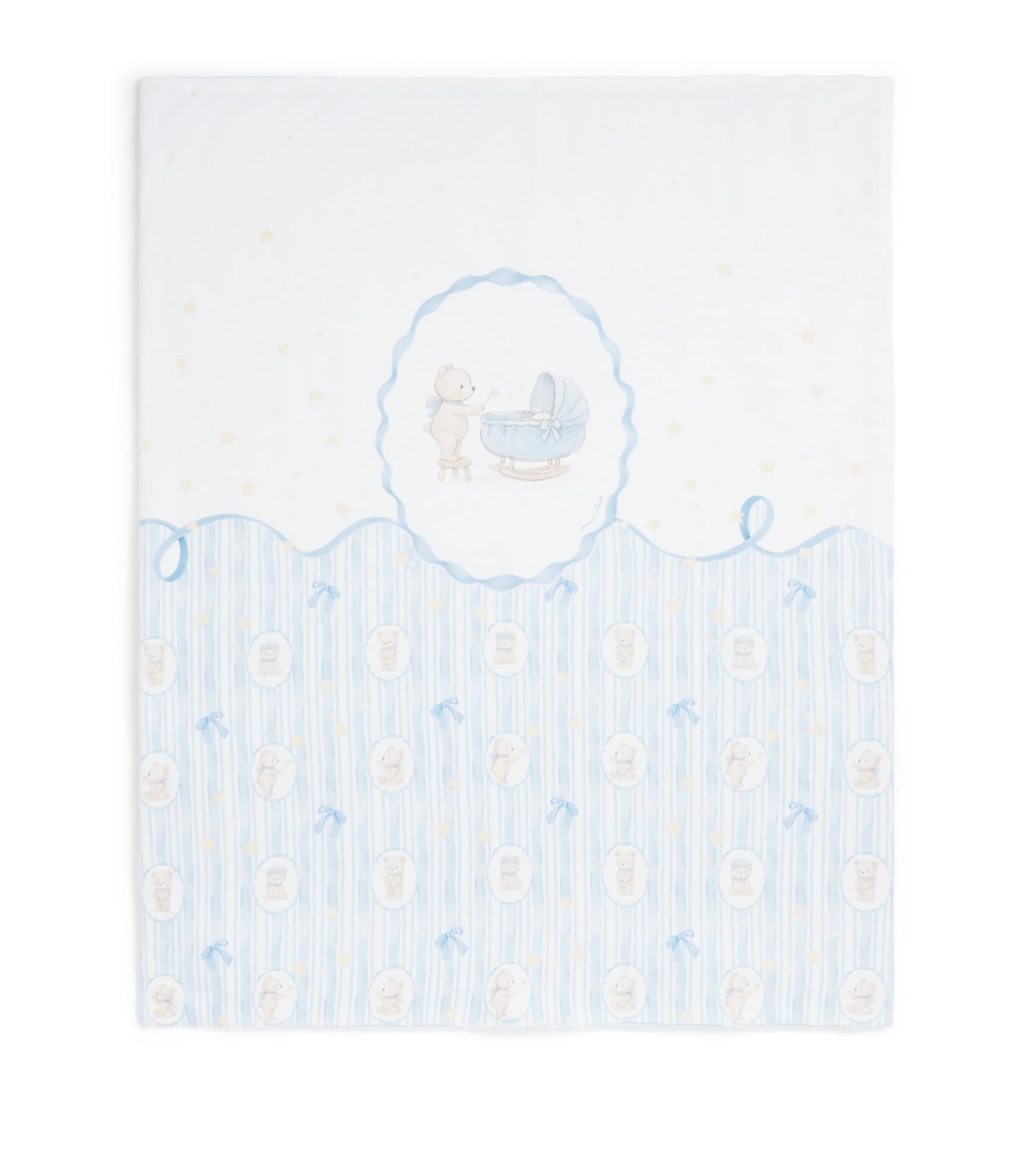 Monnalisa Cotton Teddy Bear Blanket (70cm x 90cm) Panna+nuvola