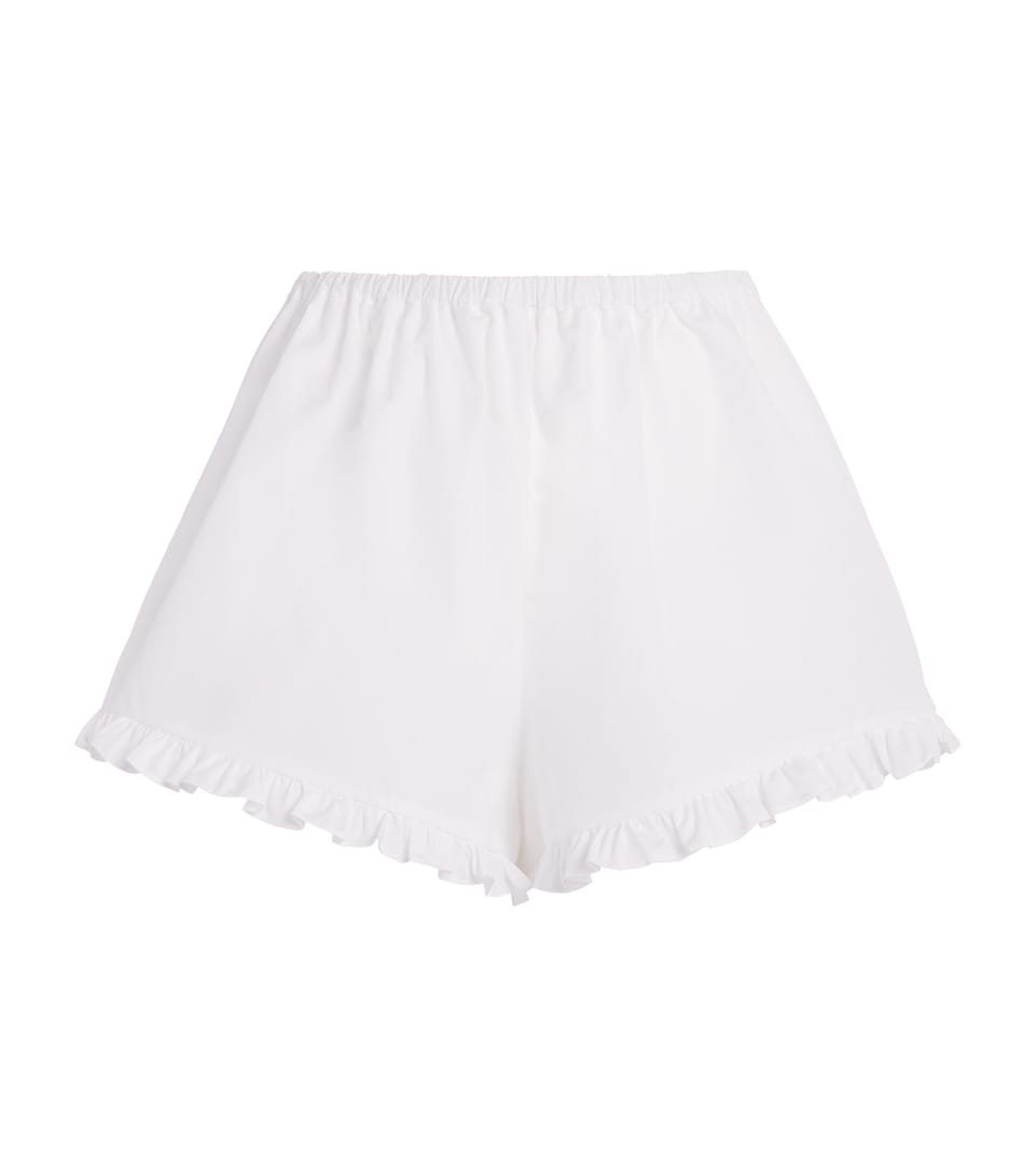 Hunza G Womens Cotton Frill Shorts White