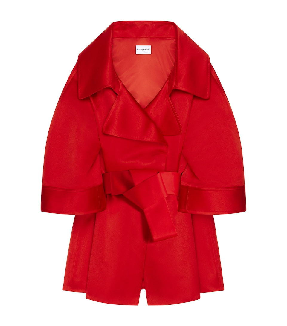 Givenchy Womens Silk Short-Line Trench Coat Vermillon