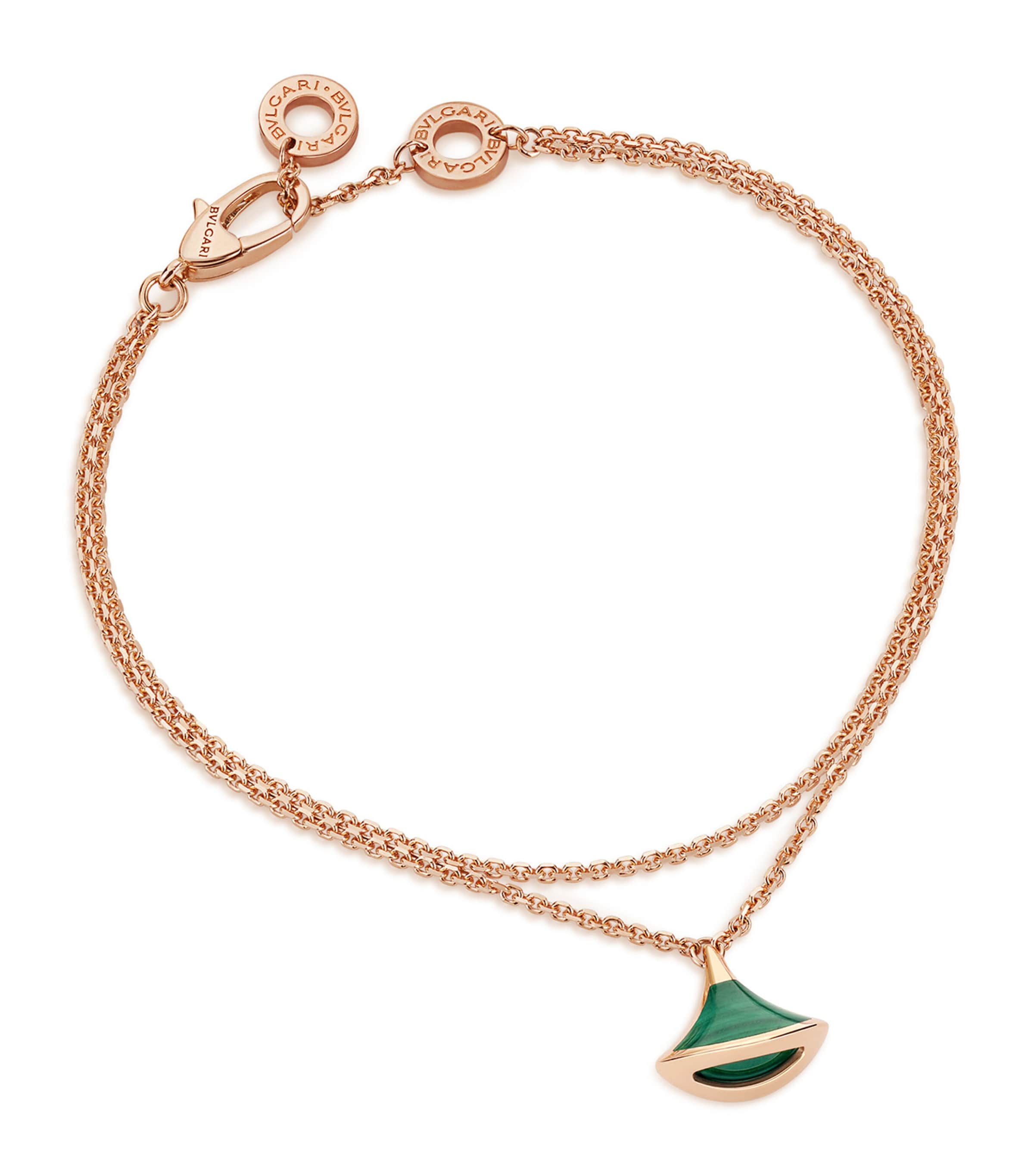 Bvlgari Rose Gold and Malachite Divas' Dream Bracelet Pink Gold