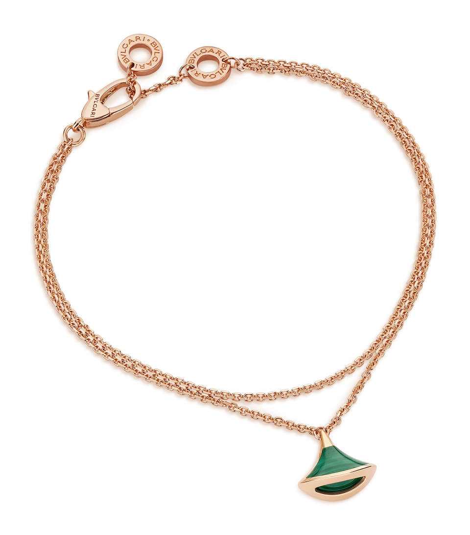 Bvlgari Rose Gold and Malachite Divas' Dream Bracelet Pink Gold