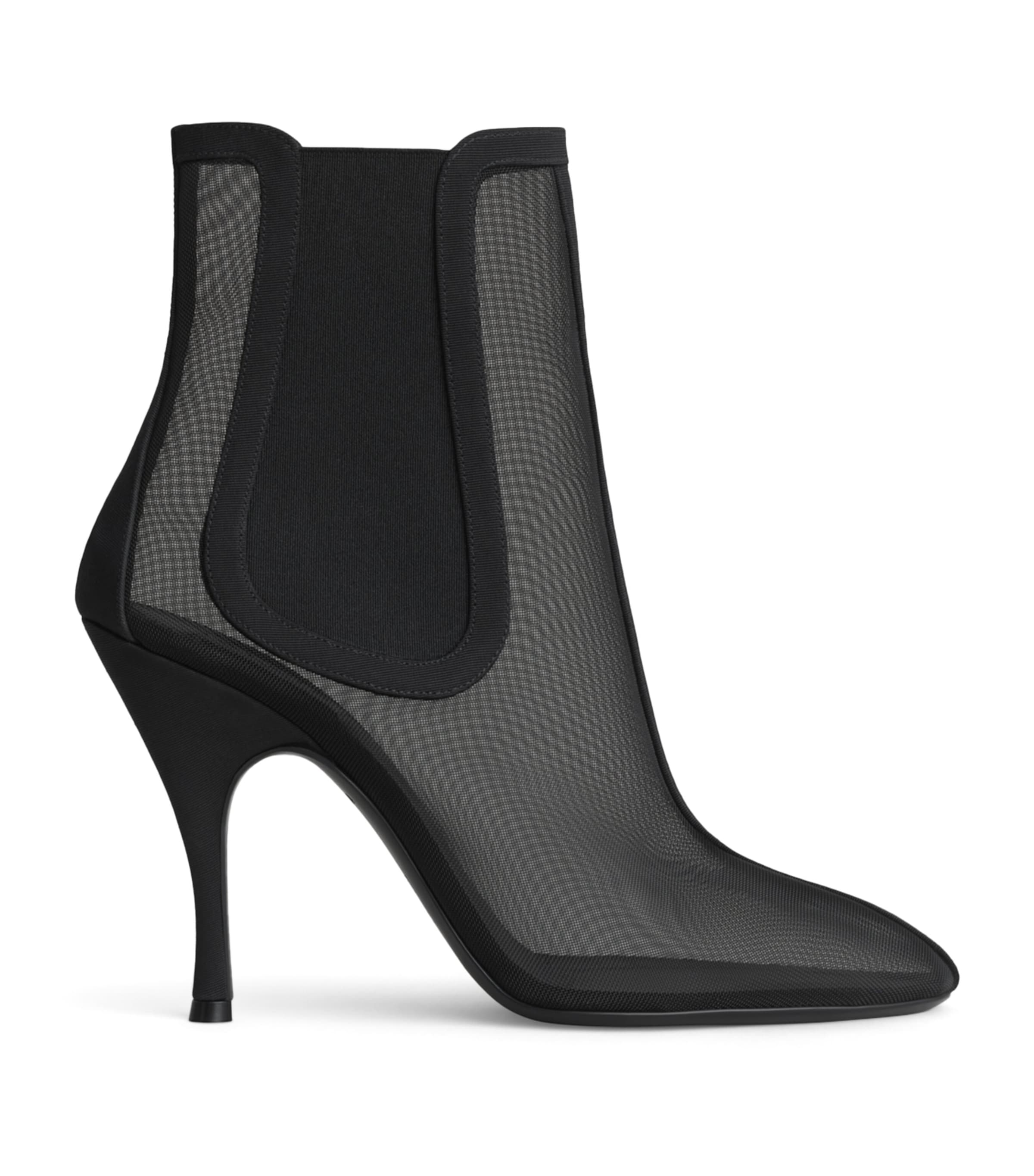 Alaïa Meshed Heeled Chelsea Boots 100 Black