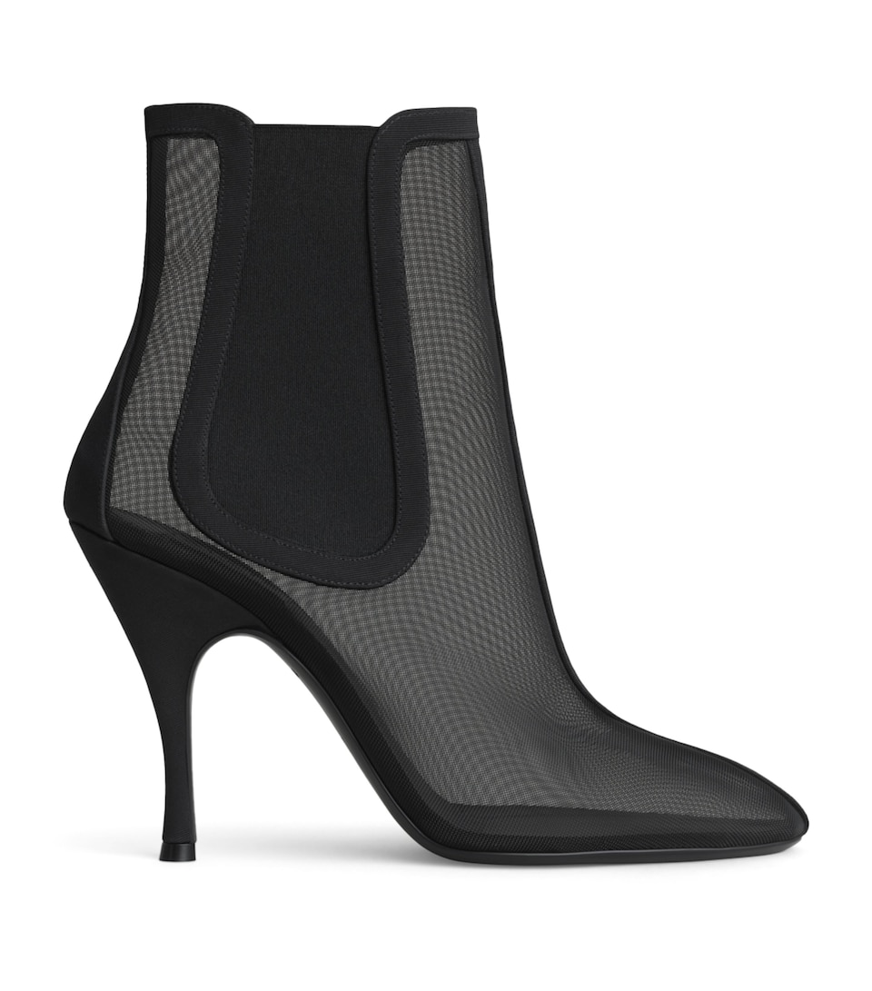 Alaïa Meshed Heeled Chelsea Boots 100 Black