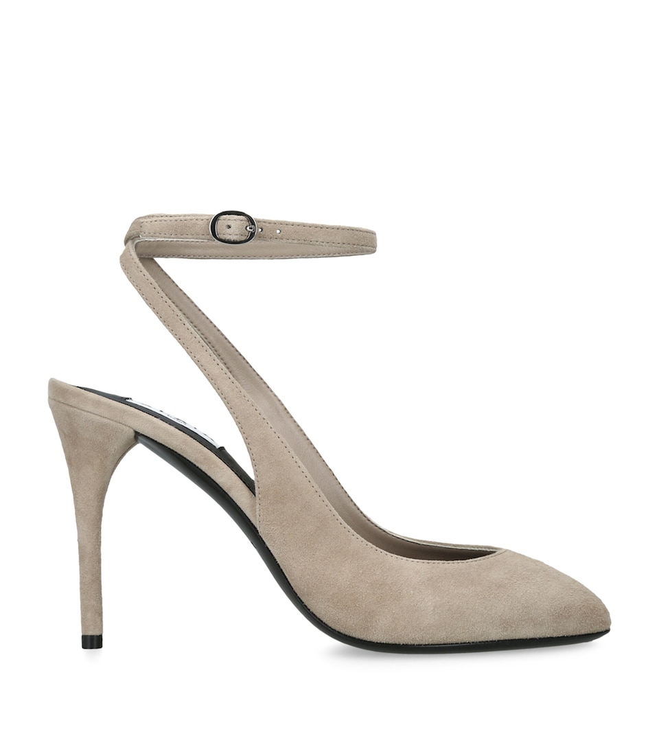 Suede Decollete Slingback Pumps 90