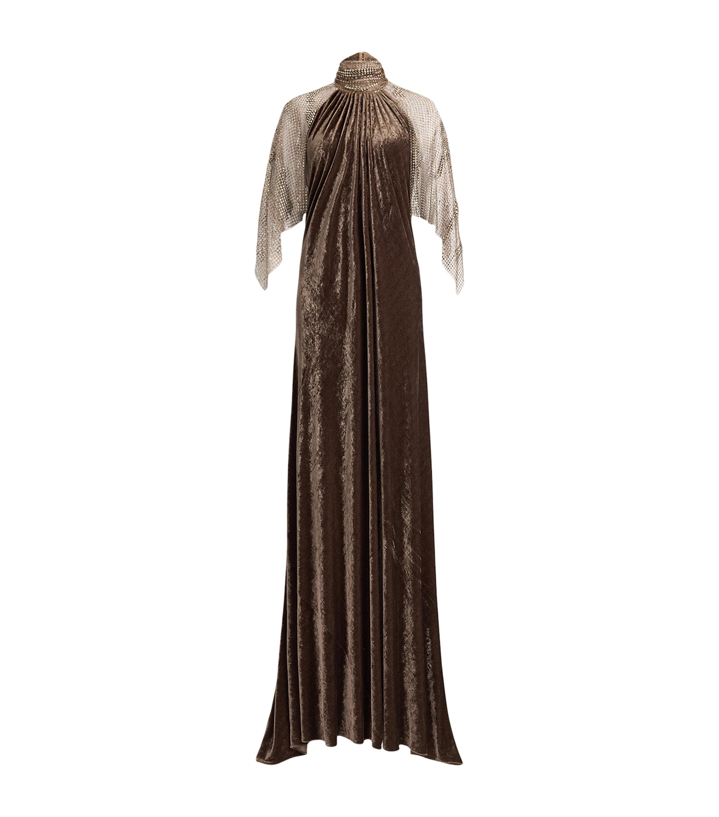 Ralph Lauren Collection Womens Velour Willow Gown Taupe