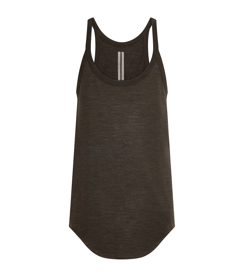 Rick Owens Mens Wool-Silk Pony Tank Top Drkdust