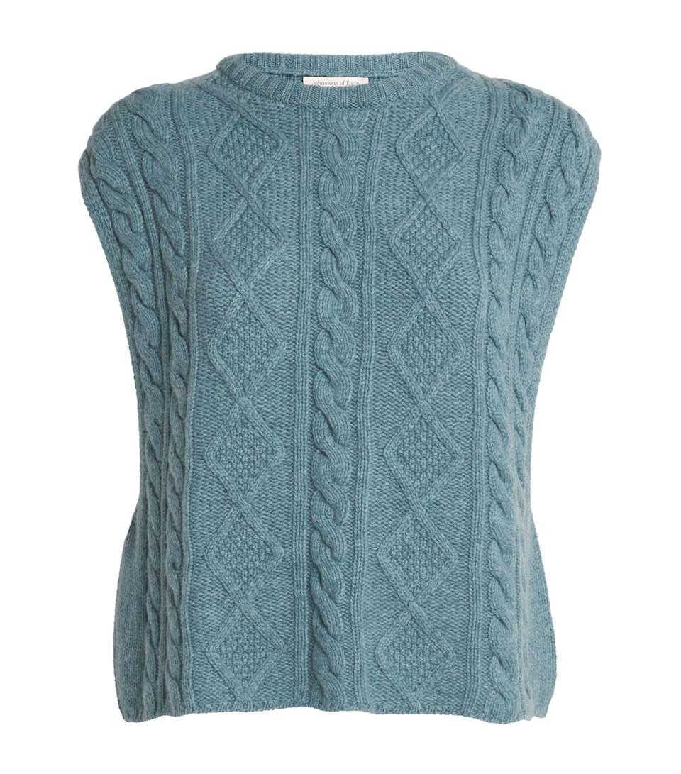 Cashmere Aran-Knit Oversized Sweater Vest
