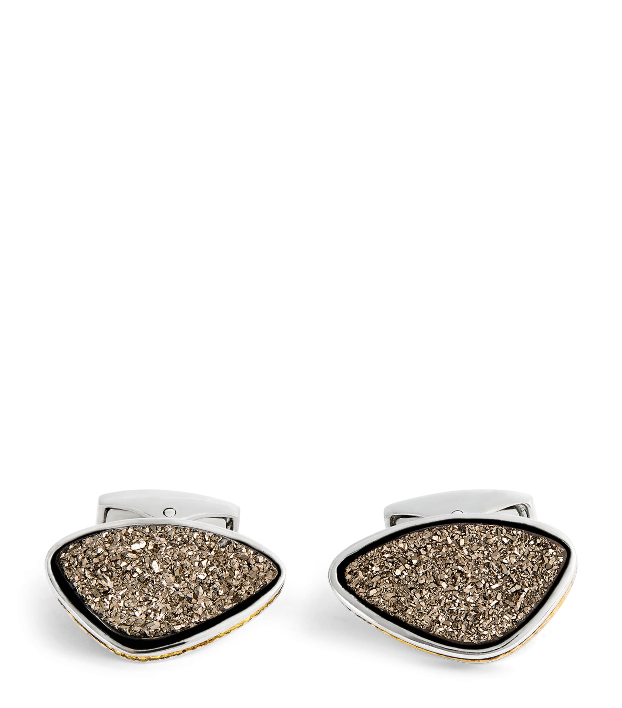 Tateossian Sterling Silver and Drusy Cufflinks Silver