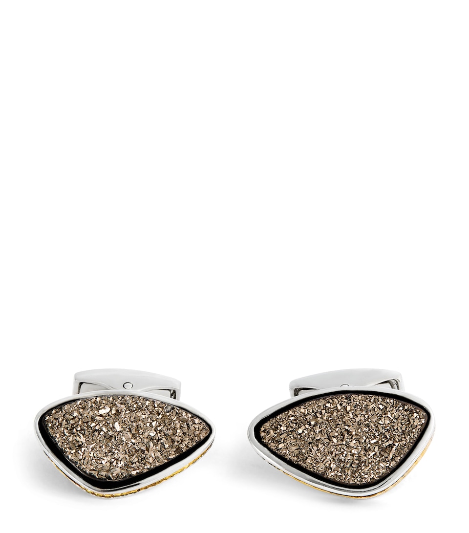 Tateossian Sterling Silver and Drusy Cufflinks Silver