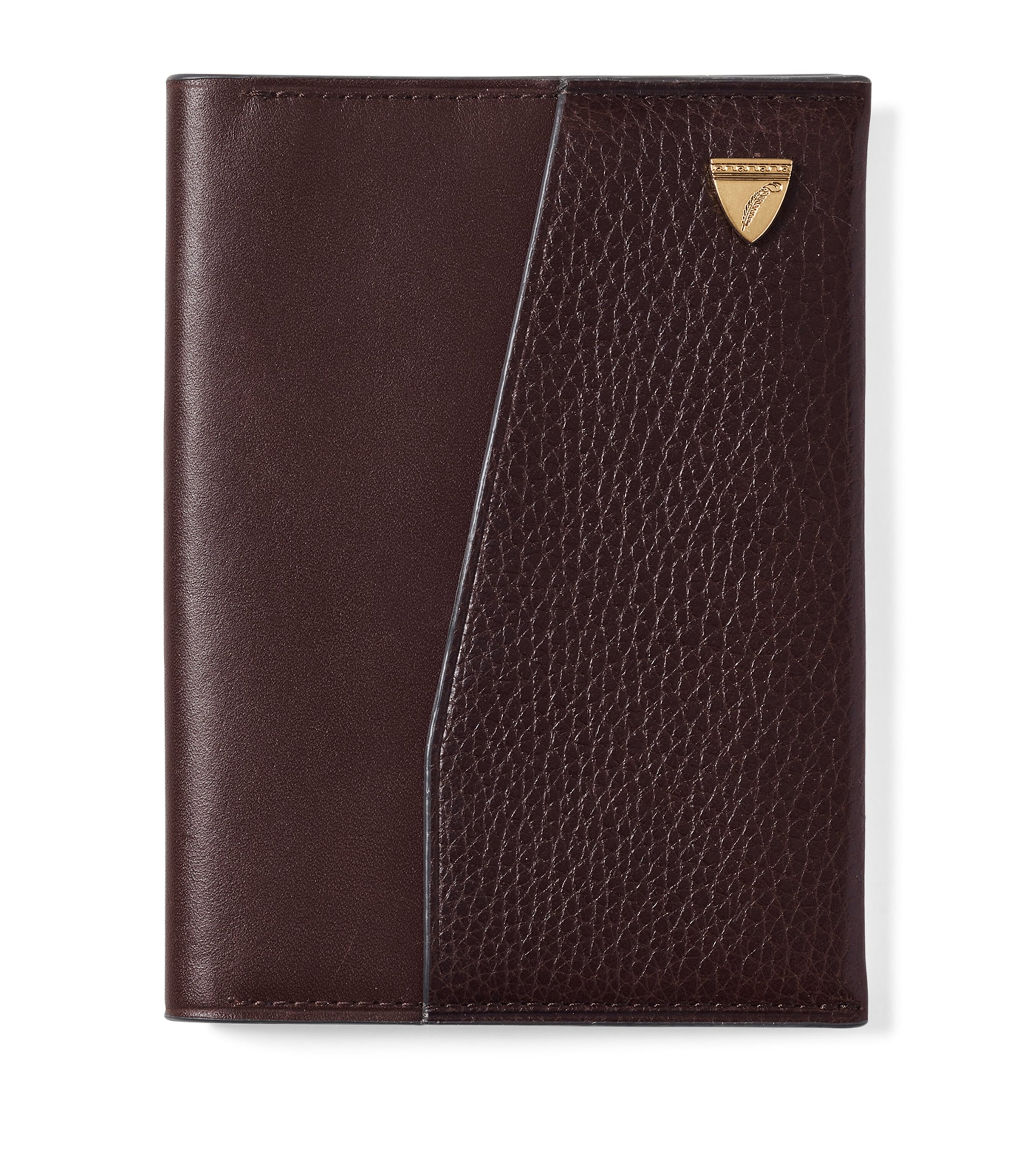 Aspinal Of London Grained Leather Plain Passport Cover Conker