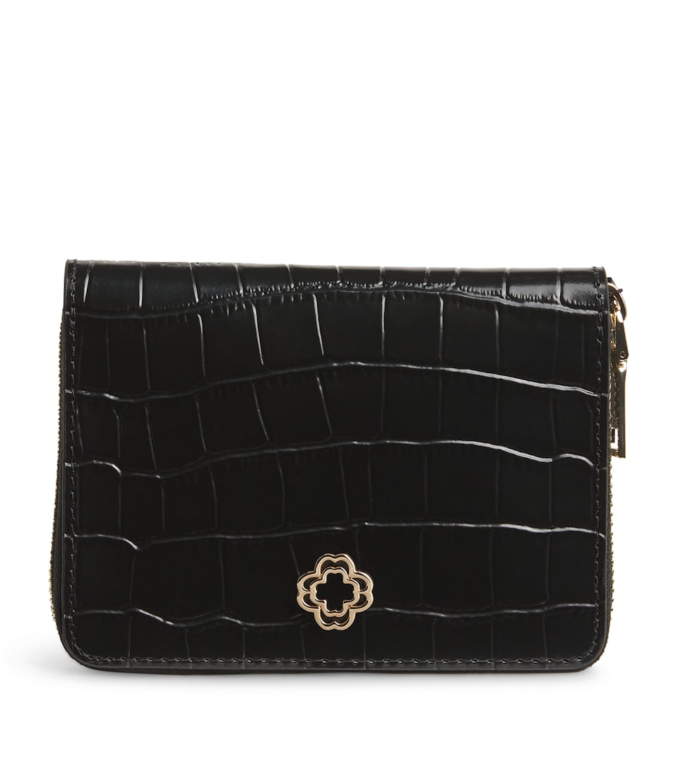 Croc-Embossed Leather Wallet