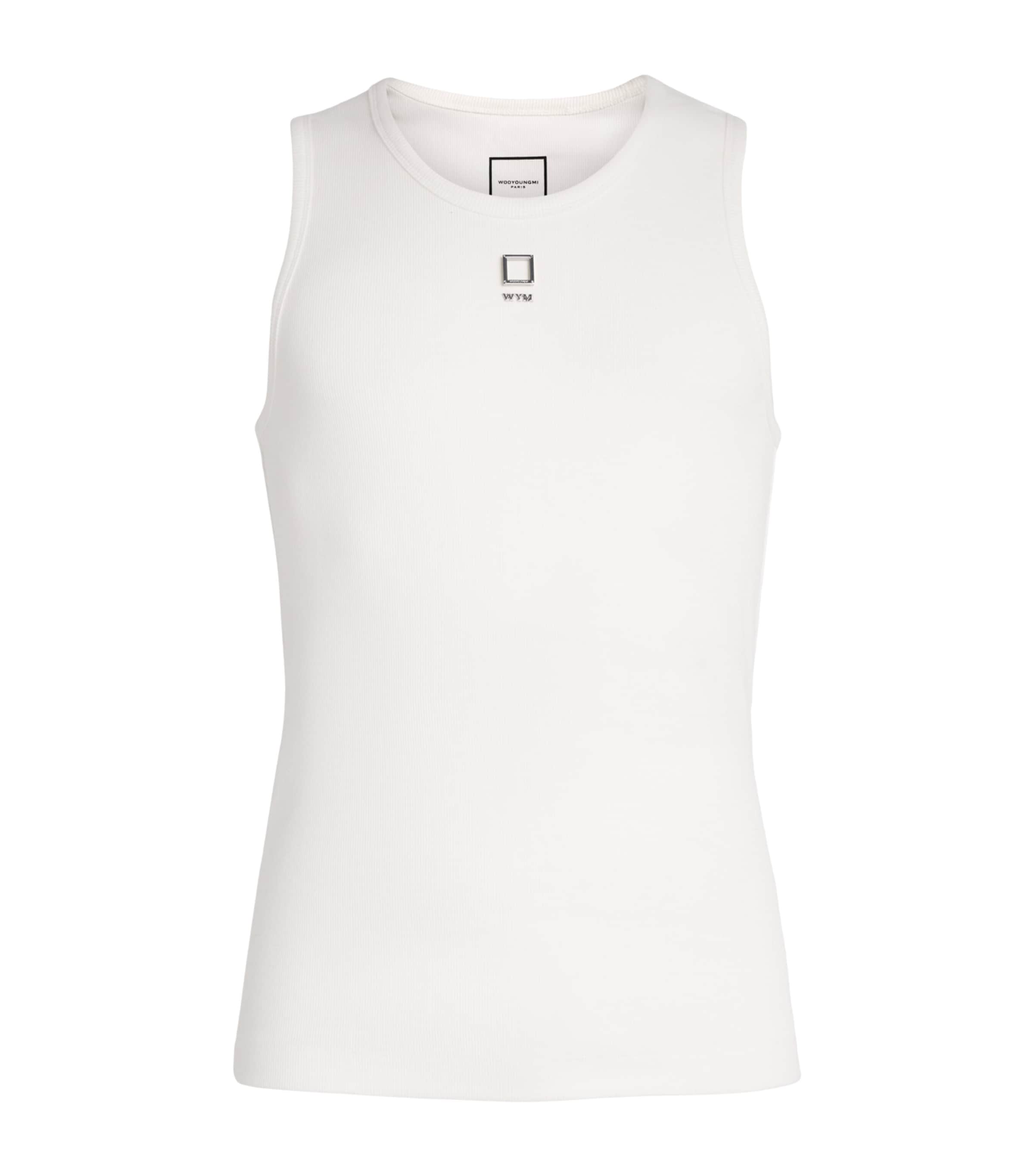 Stretch-Cotton Logo Sleeveless Top