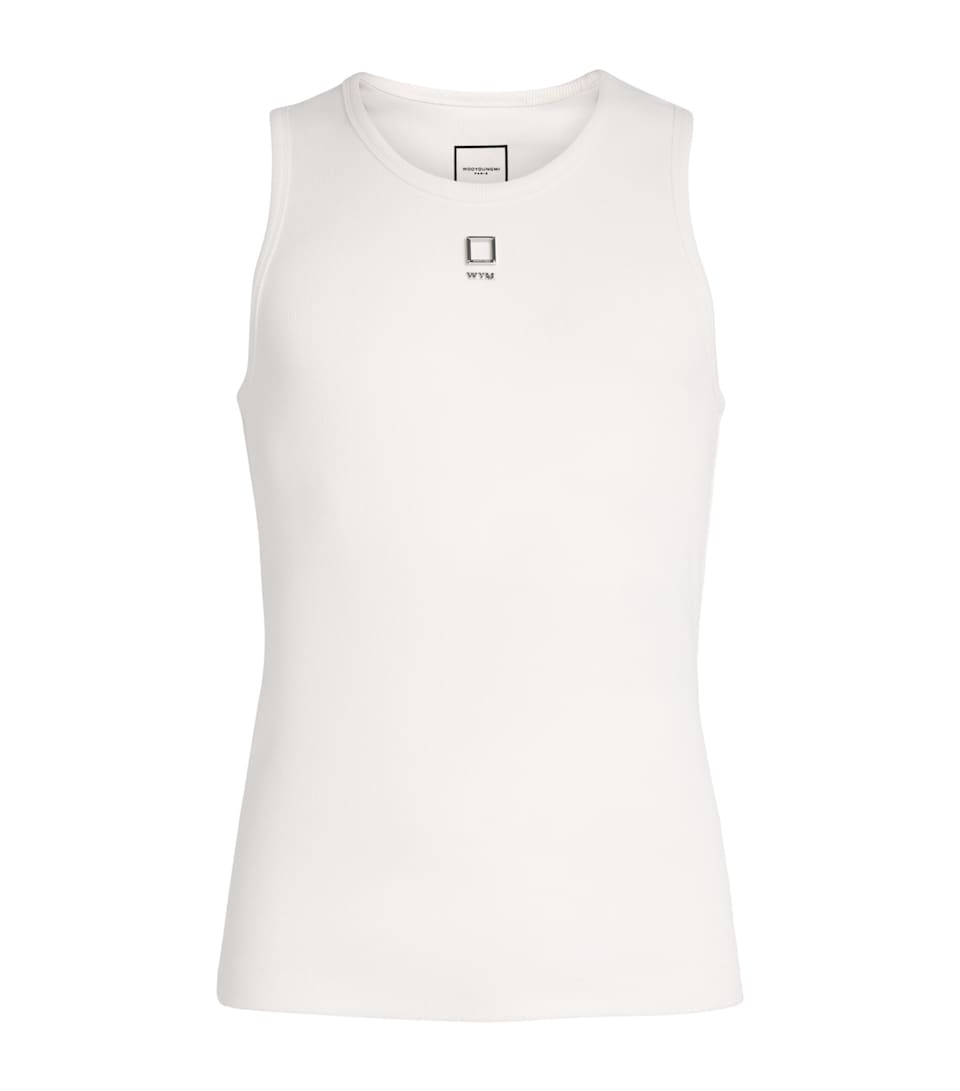 Stretch-Cotton Logo Sleeveless Top