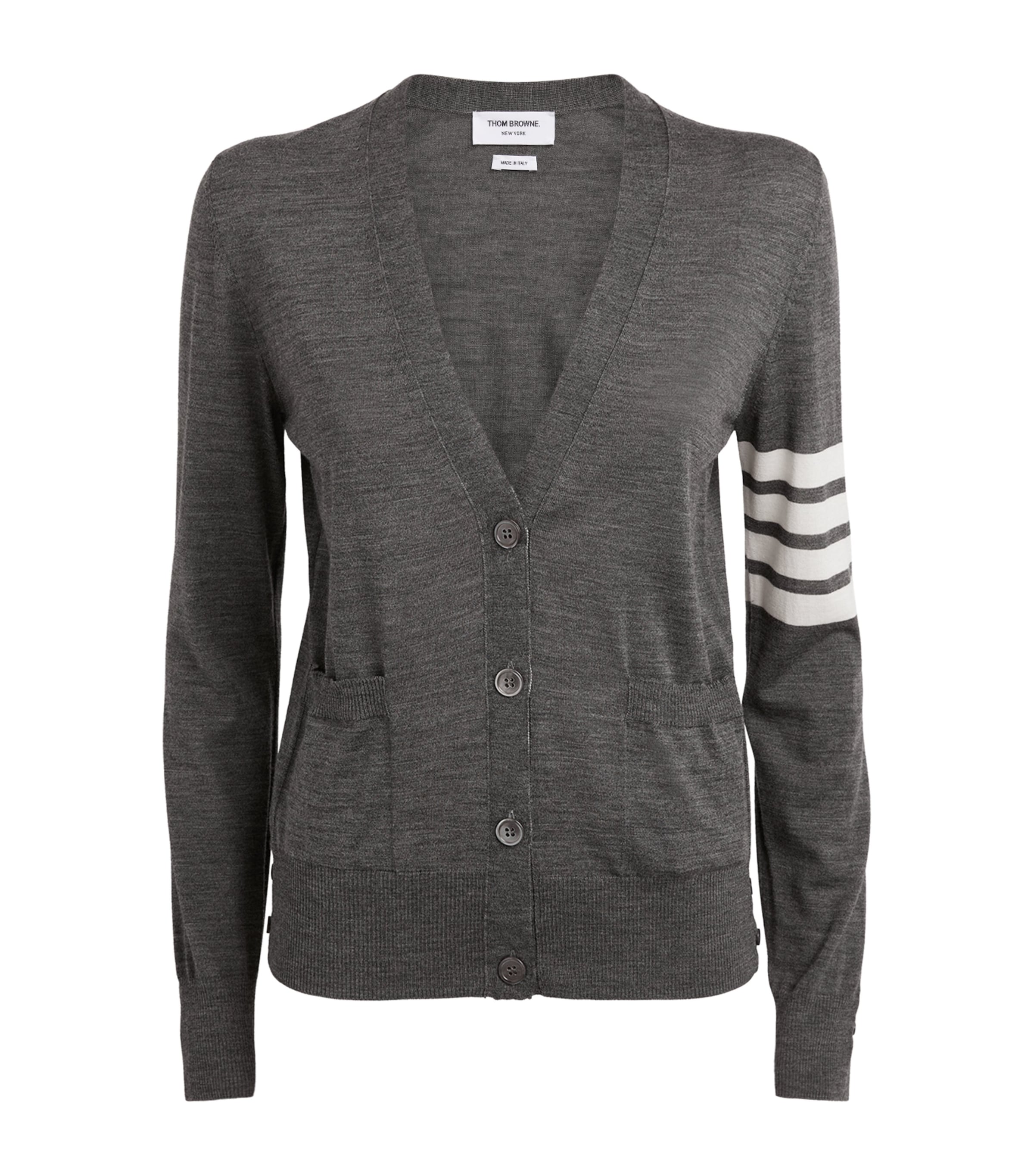 Wool Relaxed 4-Bar Cardigan