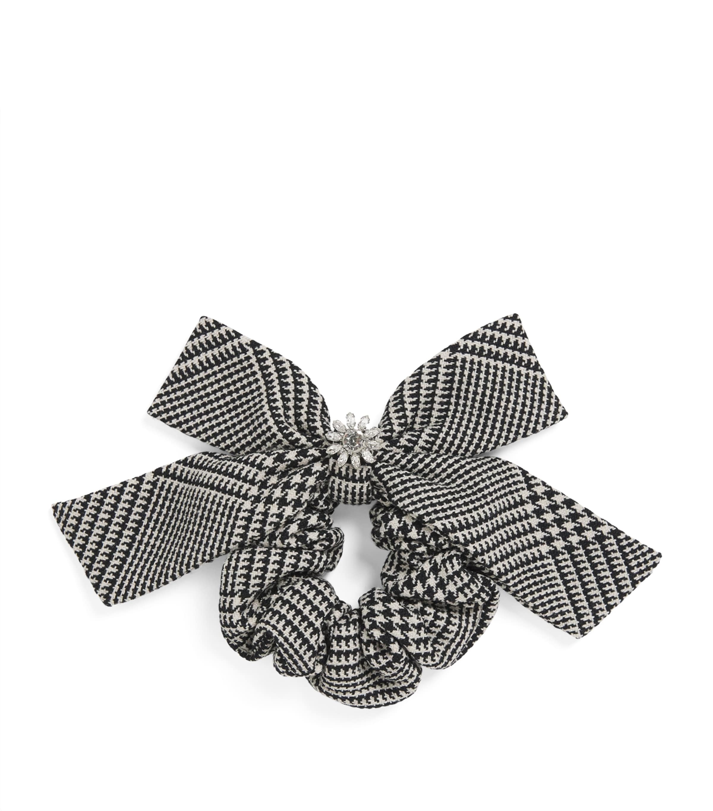 Wool-Blend Check Hair Bow
