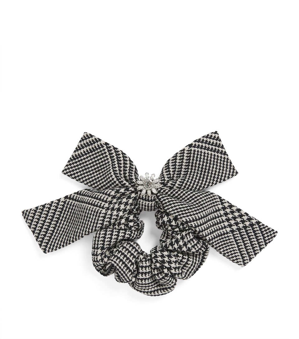 Wool-Blend Check Hair Bow