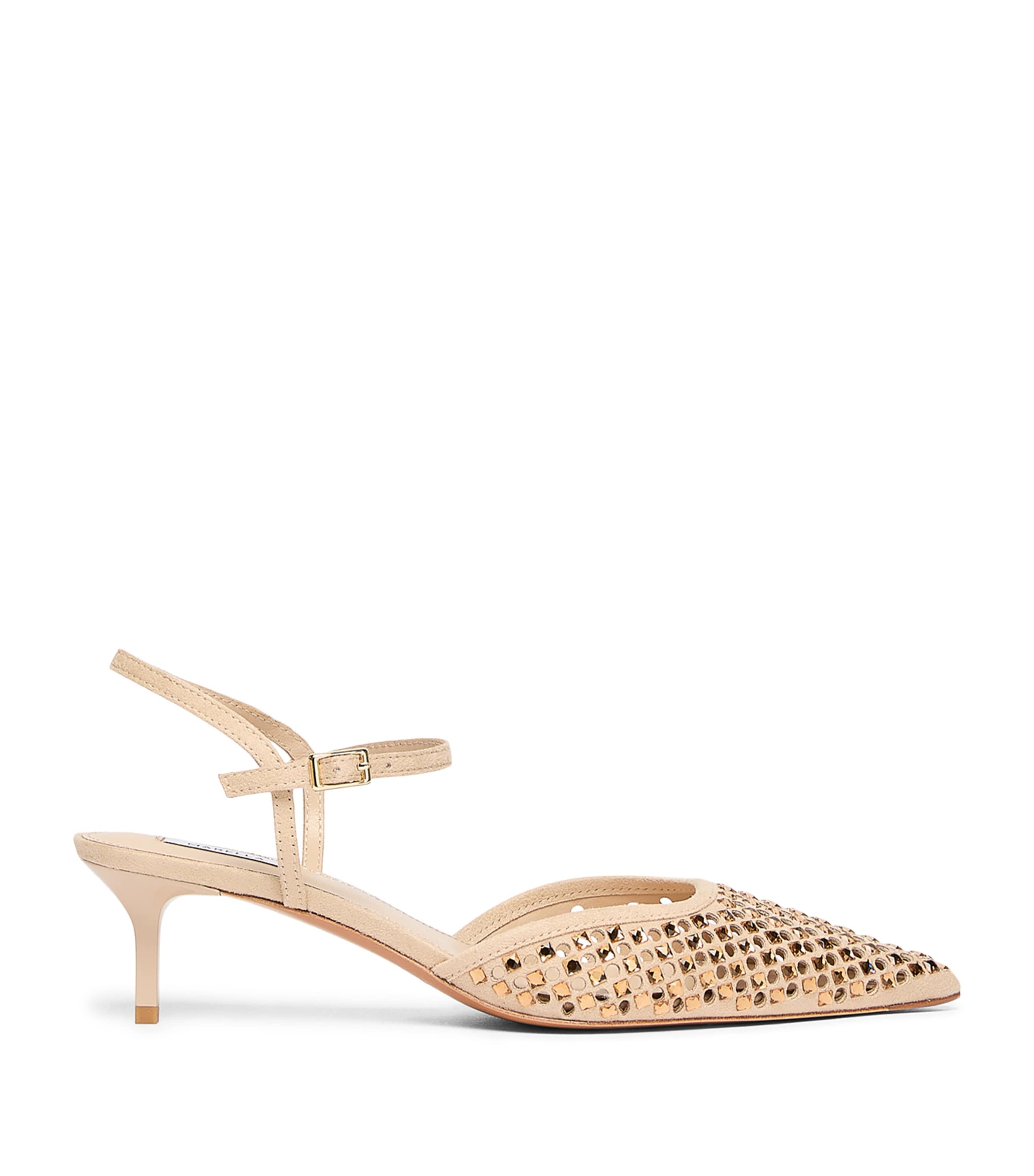 Marella Embellished Slingback Heels 50 Camel
