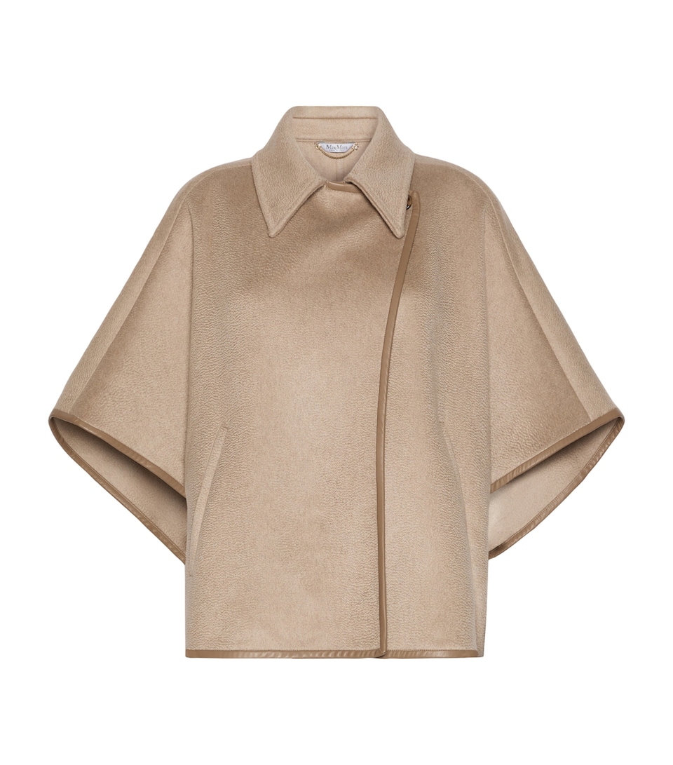 Max Mara Womens Cashmere Double-Breasted Cape Beige
