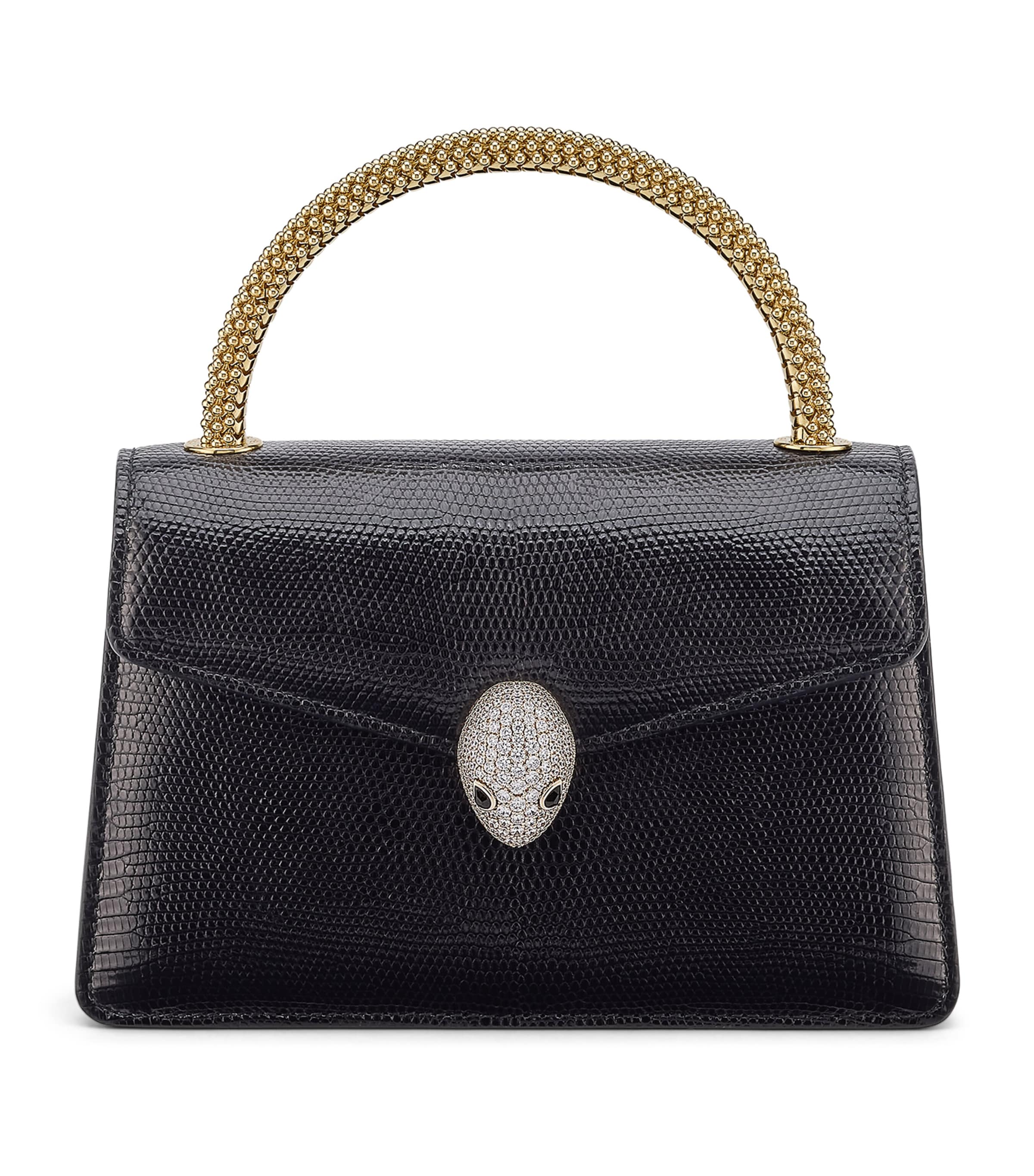 Mini Lizard Leather Serpenti Pallini Top-Handle Bag