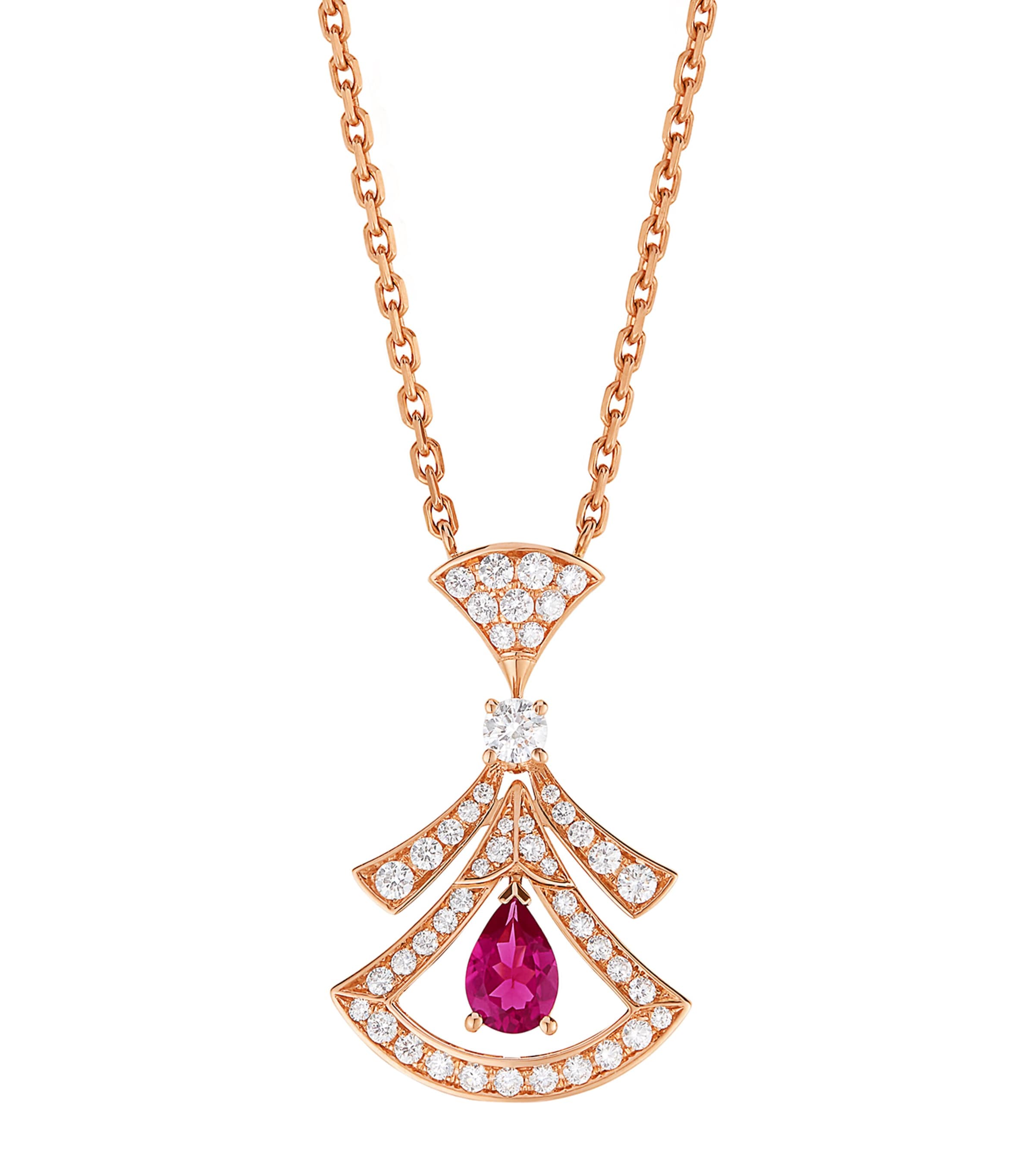 Rose Gold, Diamond and Rubellite Divas' Dream Necklace