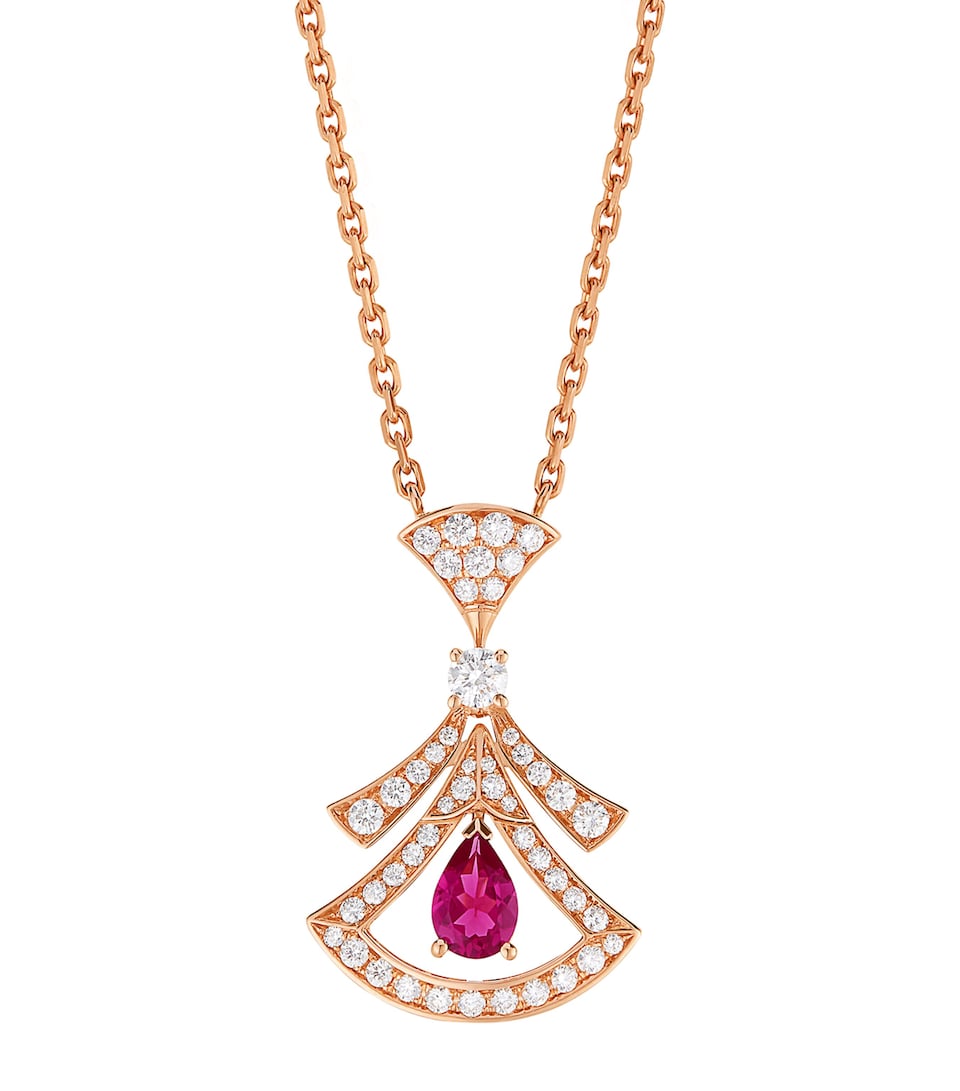 Rose Gold, Diamond and Rubellite Divas' Dream Necklace