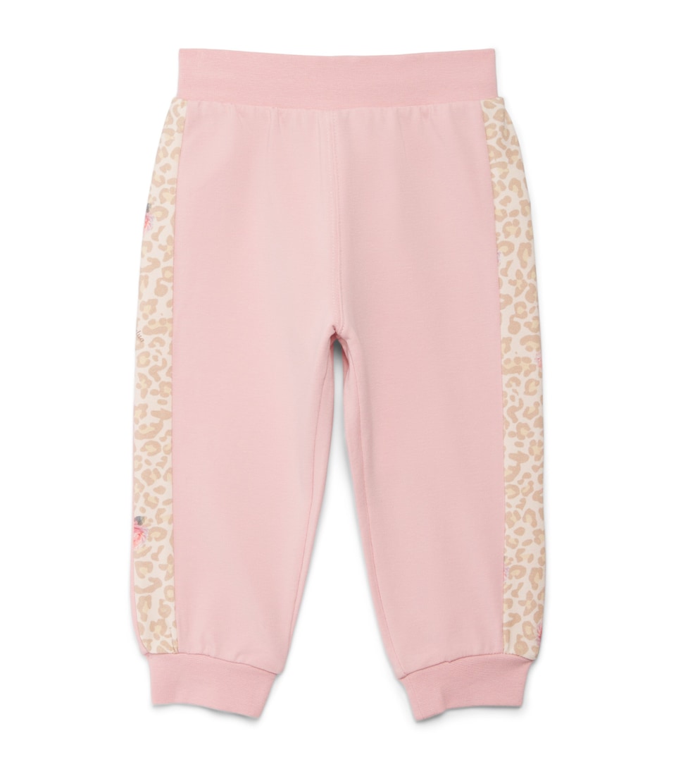 Monnalisa Stretch-Cotton Leopard Sweatpants (3-24 Months) Lotus