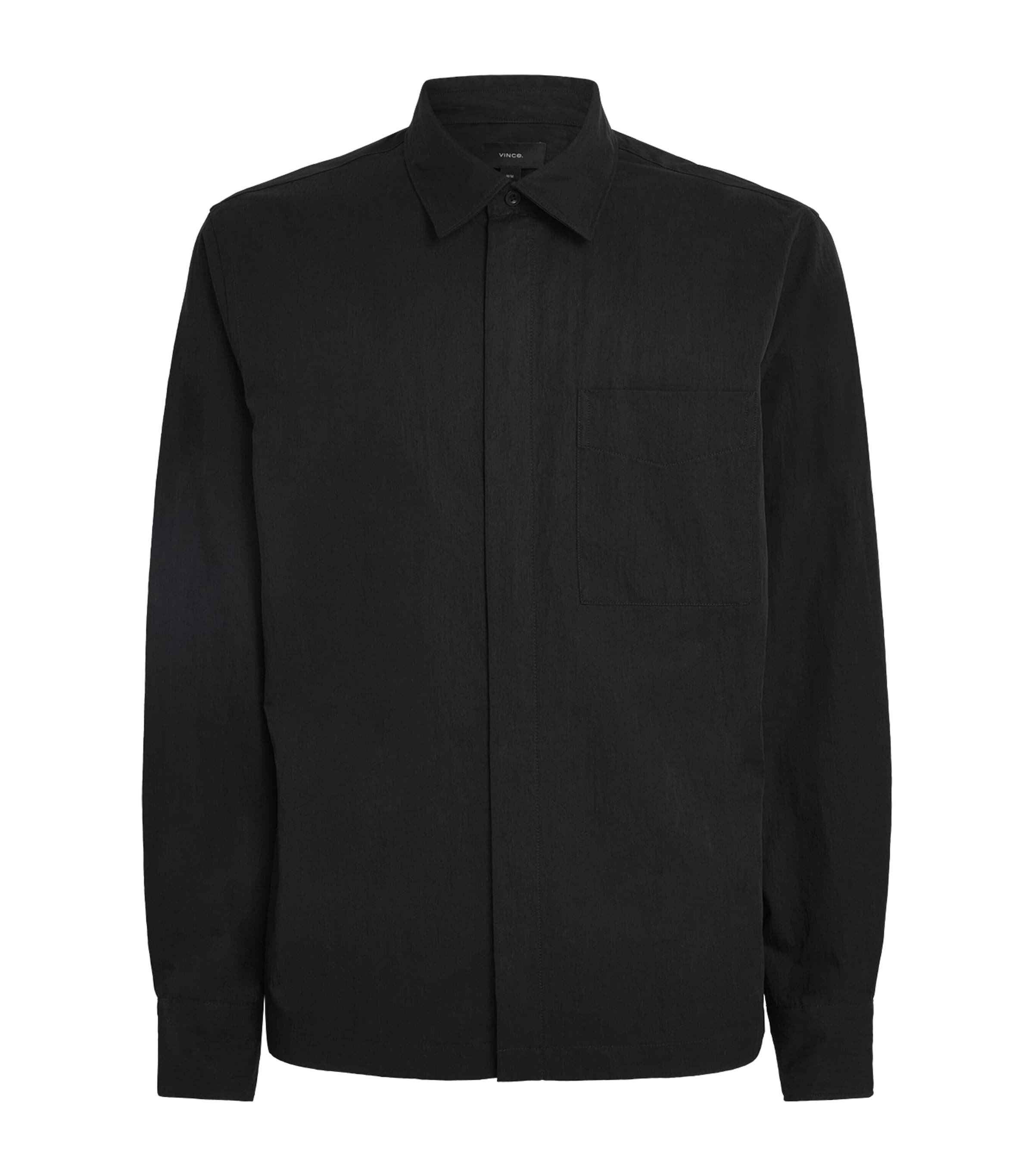Vince Mens Zip-Up Shacket Black
