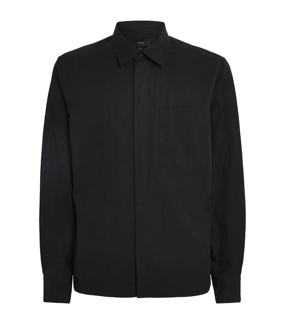 Vince Mens Zip-Up Shacket Black