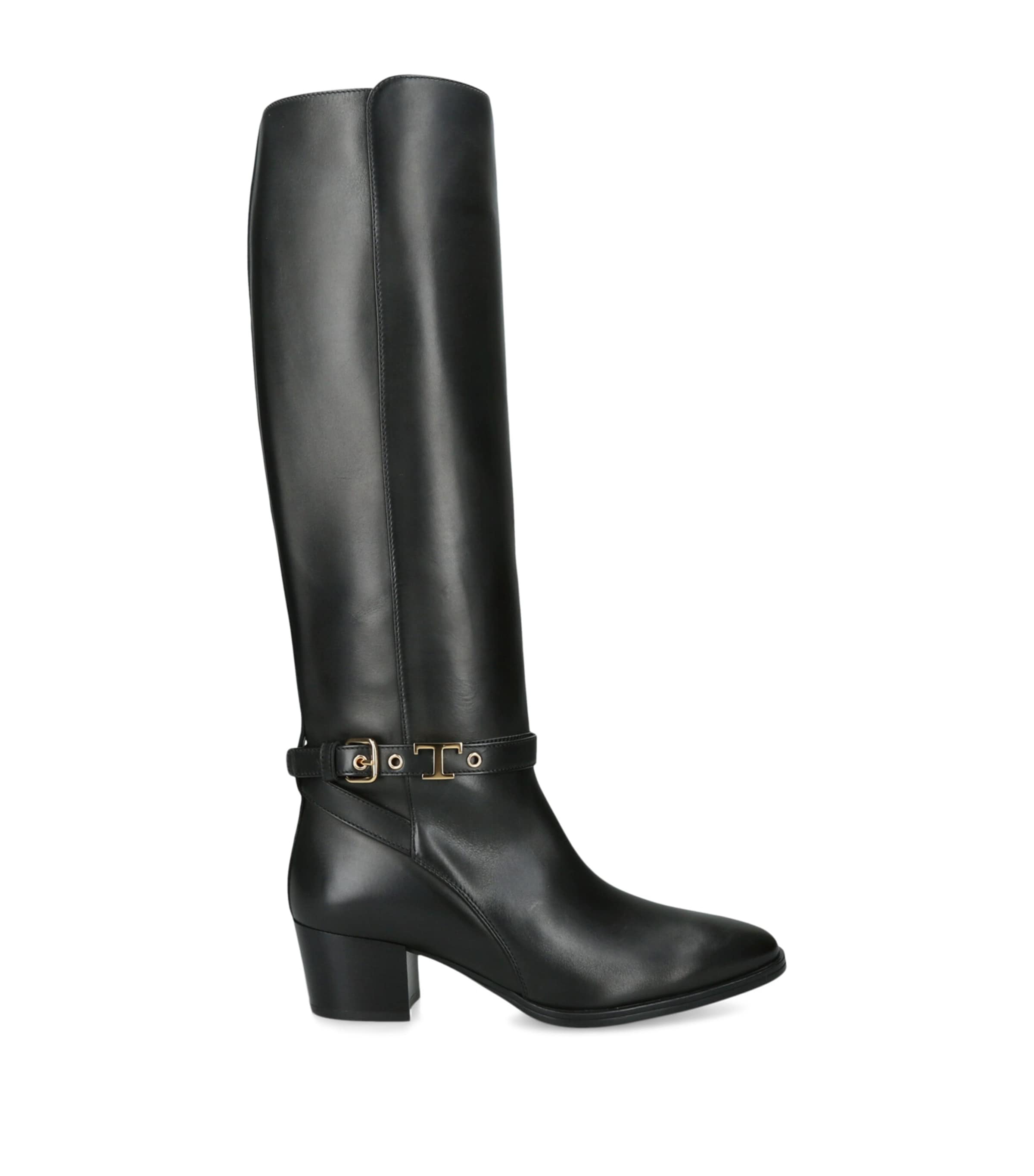 Tod's Leather Gomma Knee-High Boots Black